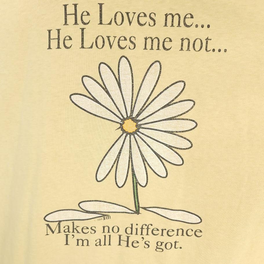 Vintage Vintage He Loves Me T Shirt Womens Size 3XL Yellow 90s Sleep Size 3XL / US 20-22 - 2 Thumbnail