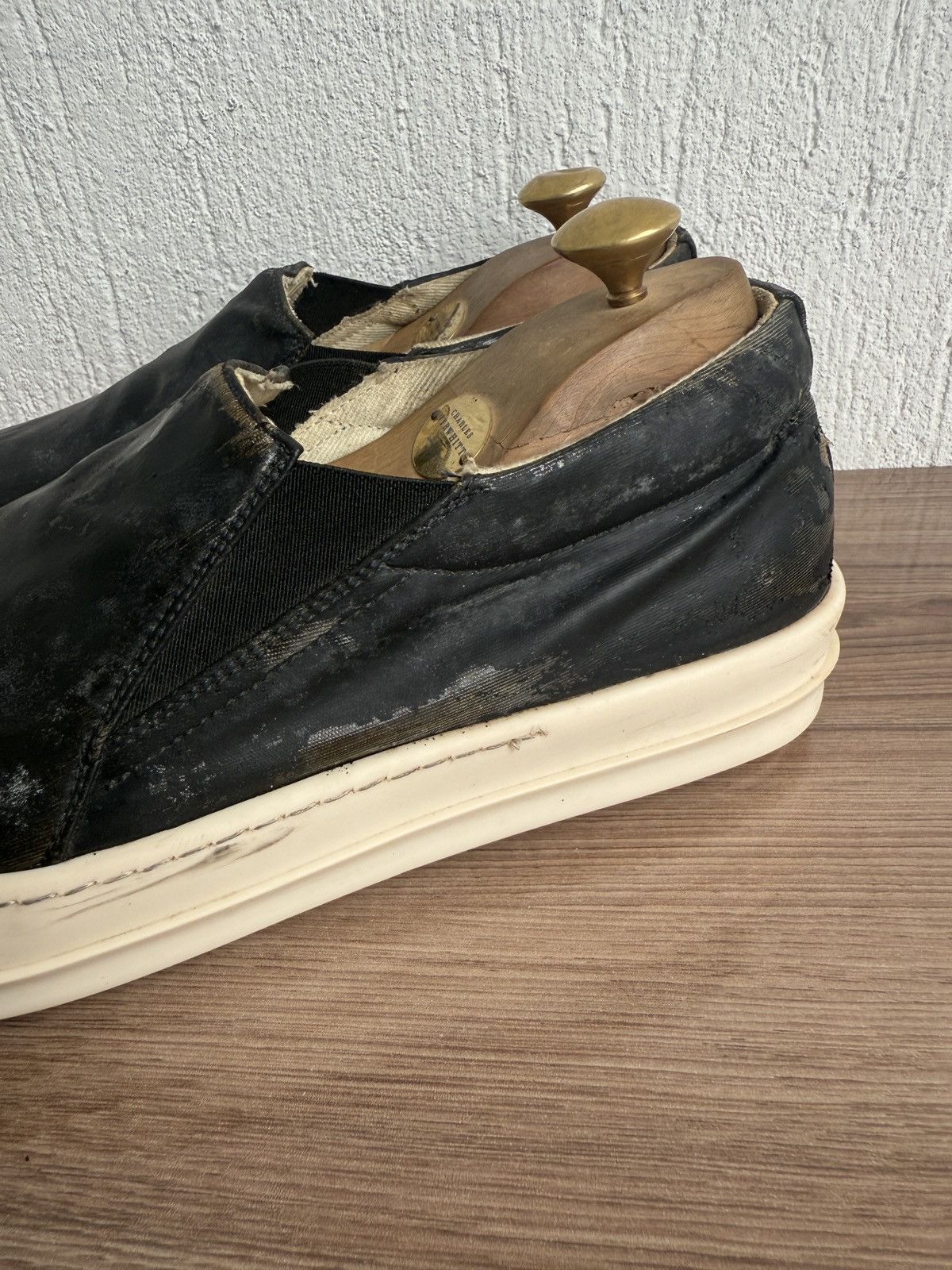Rick Owens Drkshdw Matte leather boat slip-ons Size US 10 / EU 43 - 7 Thumbnail
