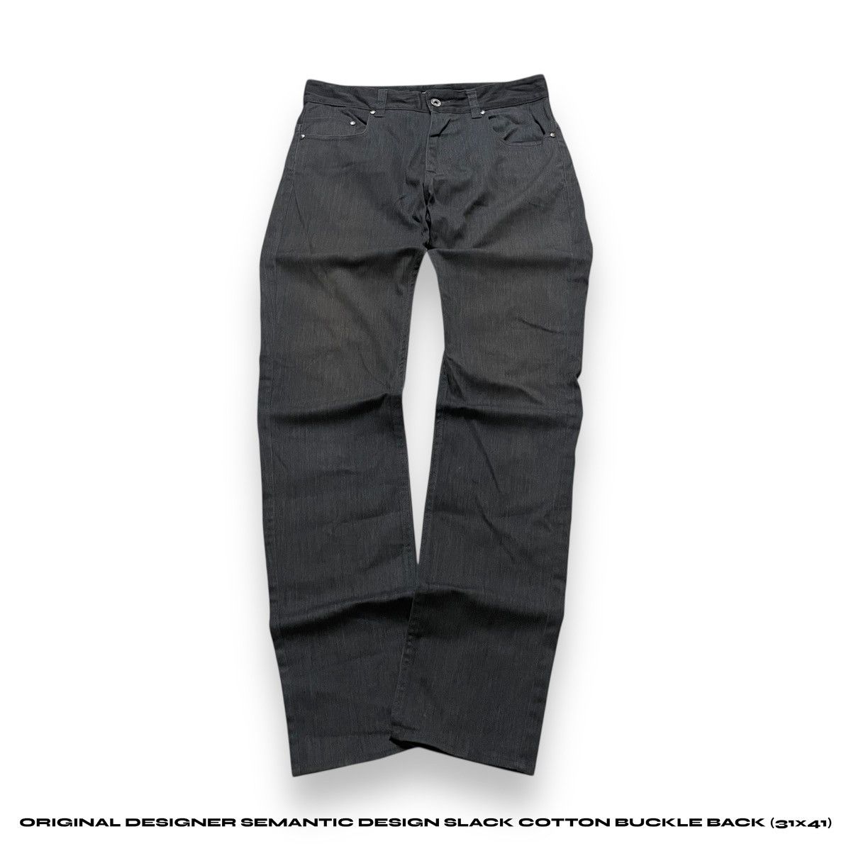 semanticdesign ORIGINAL DESIGNER SEMANTICS SLACK COTTON BUCKLE BACK (31×42 Size US 31 - 1 Thumbnail