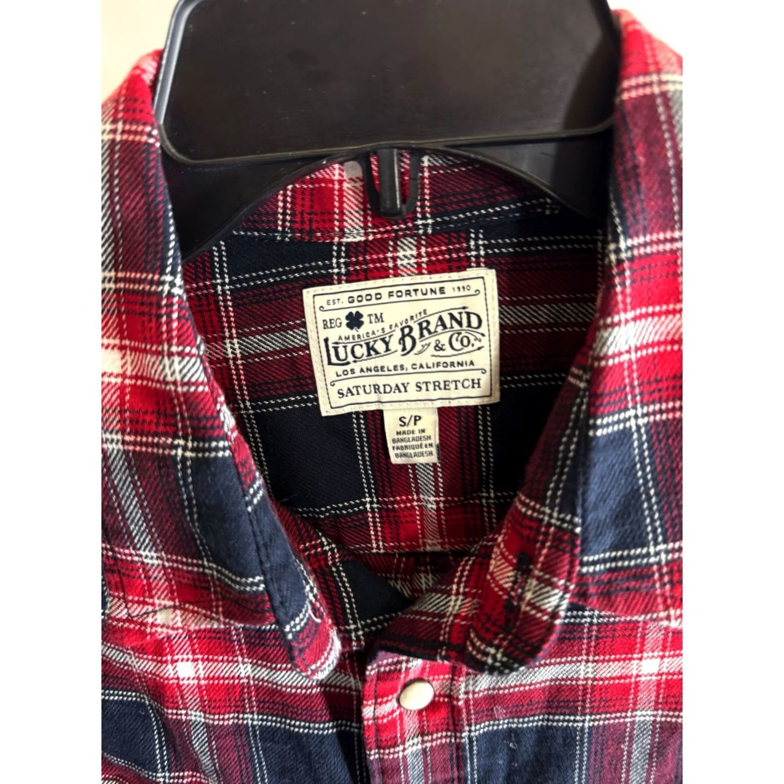 Lucky Brand Lucky Brand Red Plaid Flanel Button-Up Shirt Long Sleeve Small S Men XS? Size US S / EU 44-46 / 1 - 7 Thumbnail