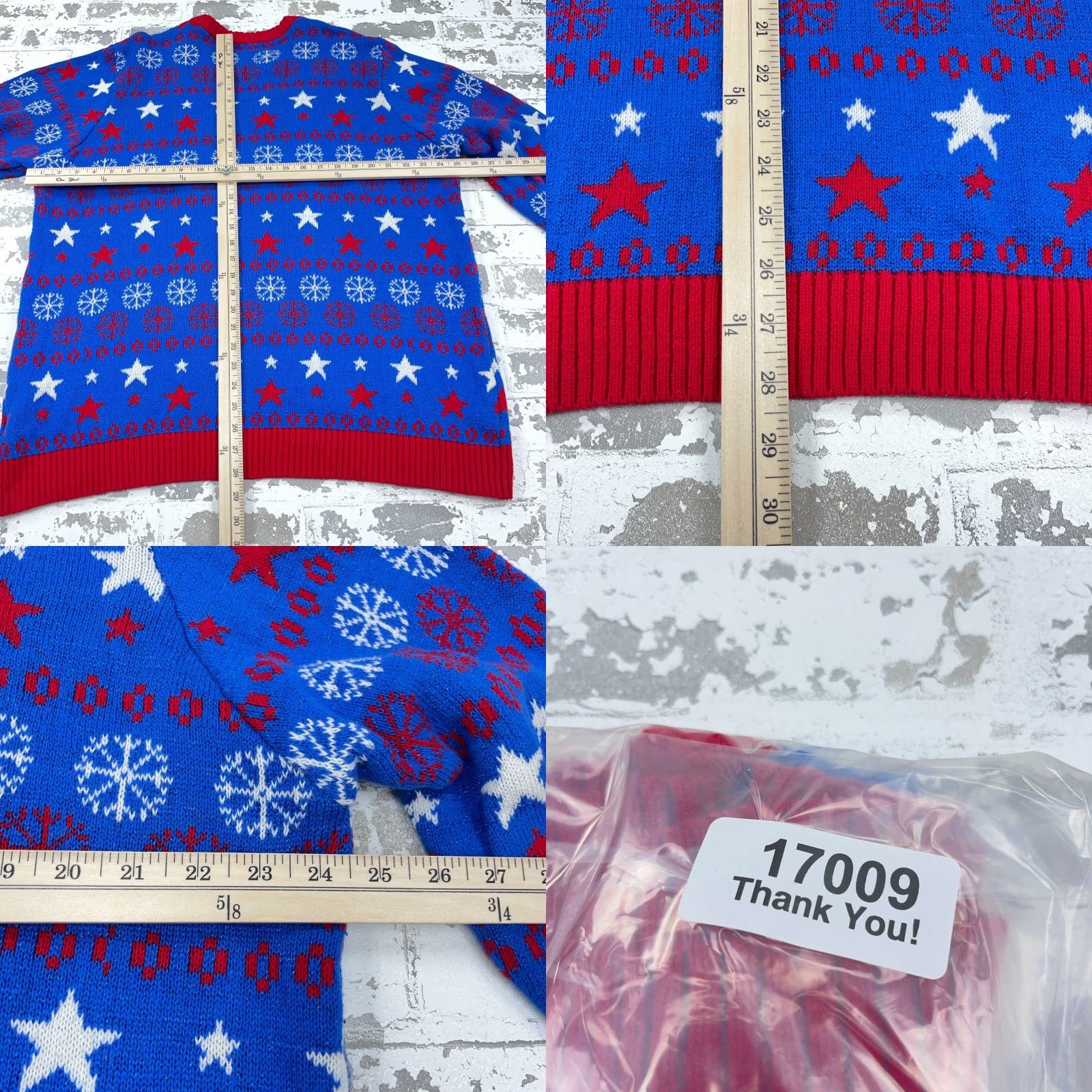 Vintage Blizzard Bay Christmas Sweater Men XXL Blue Red White Santa Jesus Eagle Rodeo Size US XXL / EU 58 / 5 - 8 Thumbnail