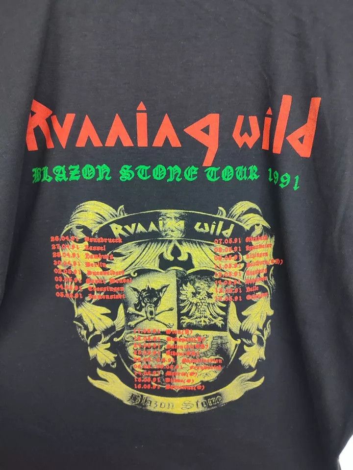 Vintage RUNNING WILD 1991 tour Vintage / Trash Metal Band Shirt Size US XL / EU 56 / 4 - 5 Thumbnail