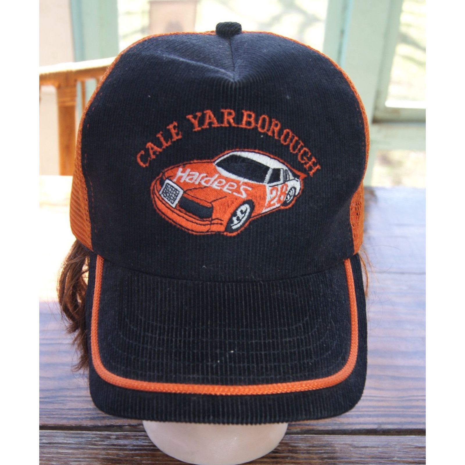 Vintage VTG Cale Hardees Corduroy Trucker Nascar Hat Snapback Cap Size ONE SIZE - 1 Thumbnail