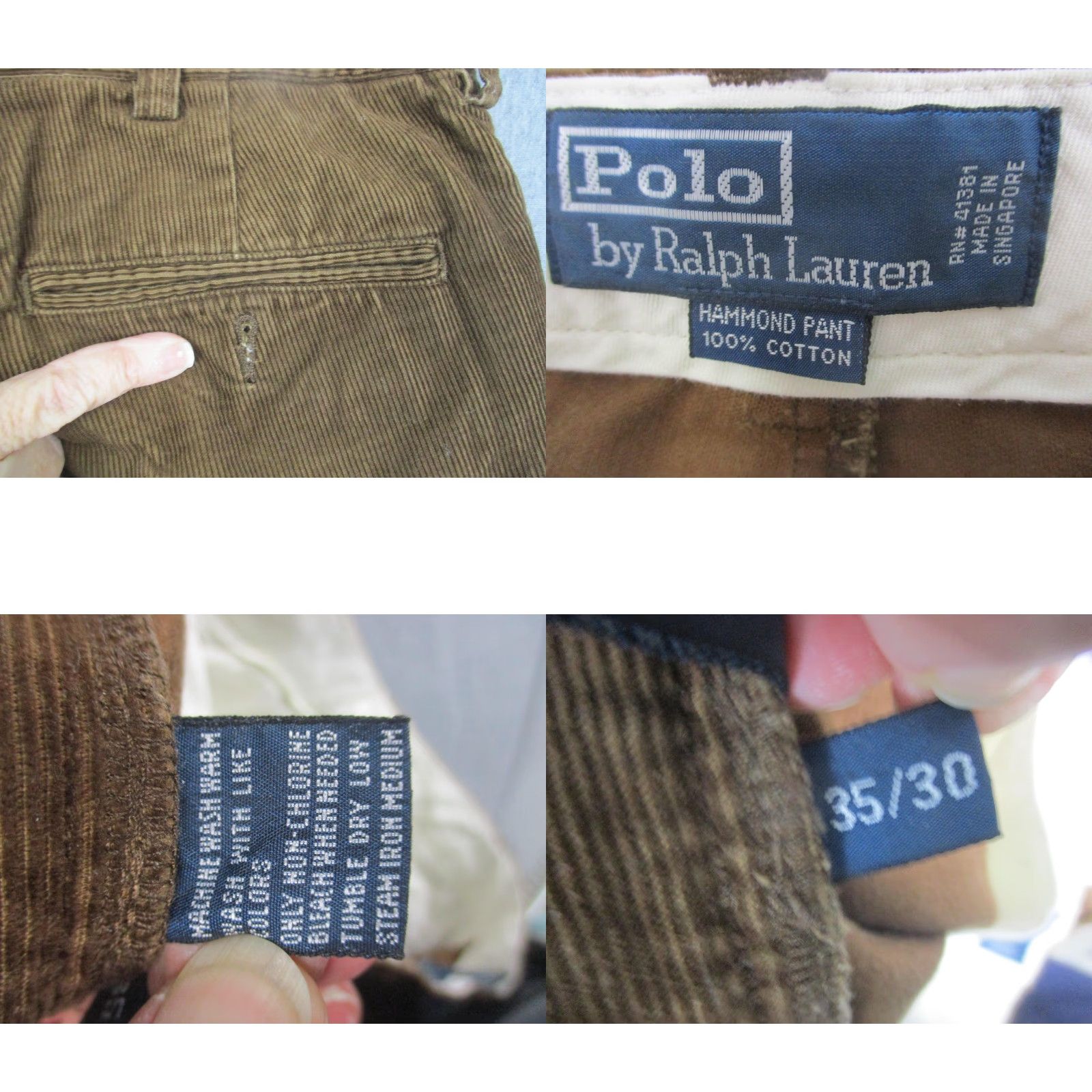 Polo Ralph Lauren Polo by Ralph Lauren Corduroy Pants Mens 35x30 Brown Hammond Pleated Cuffed Corduroy Dress Pants Men 35/30 Slim Relaxed Front Pleats Size US S / EU 44-46 / 1 - 8 Thumbnail