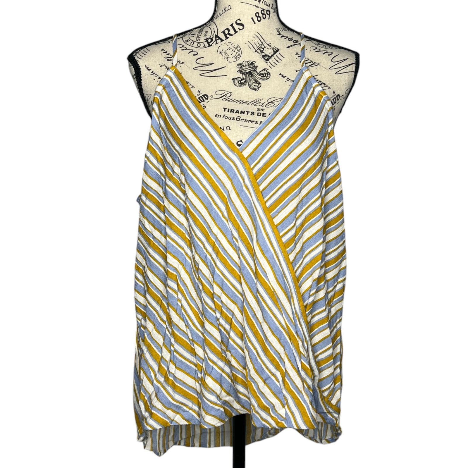 Other Mac Surplice Top - Stitch Fix Striped Faux Wrap Tank Blouse Size XL / US 12-14 / IT 48-50 - 1 Thumbnail