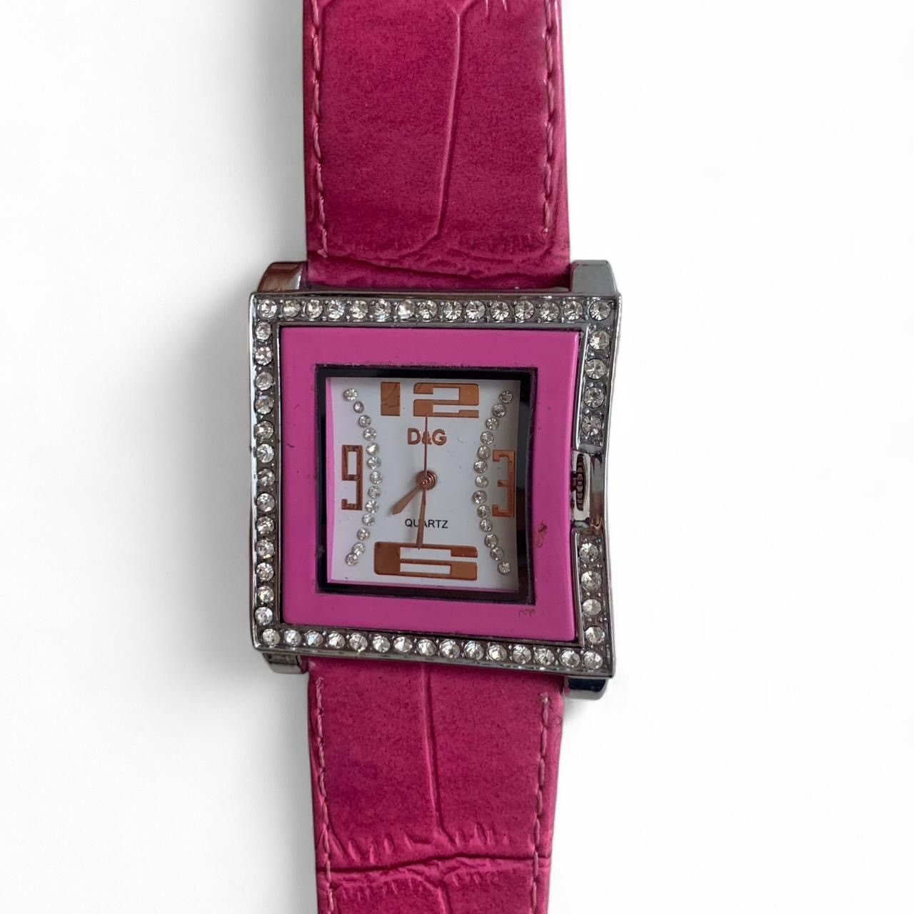 Dolce & Gabbana Bright Pink Rhinestone With Crocodile pattern Leather Size ONE SIZE - 1 Thumbnail