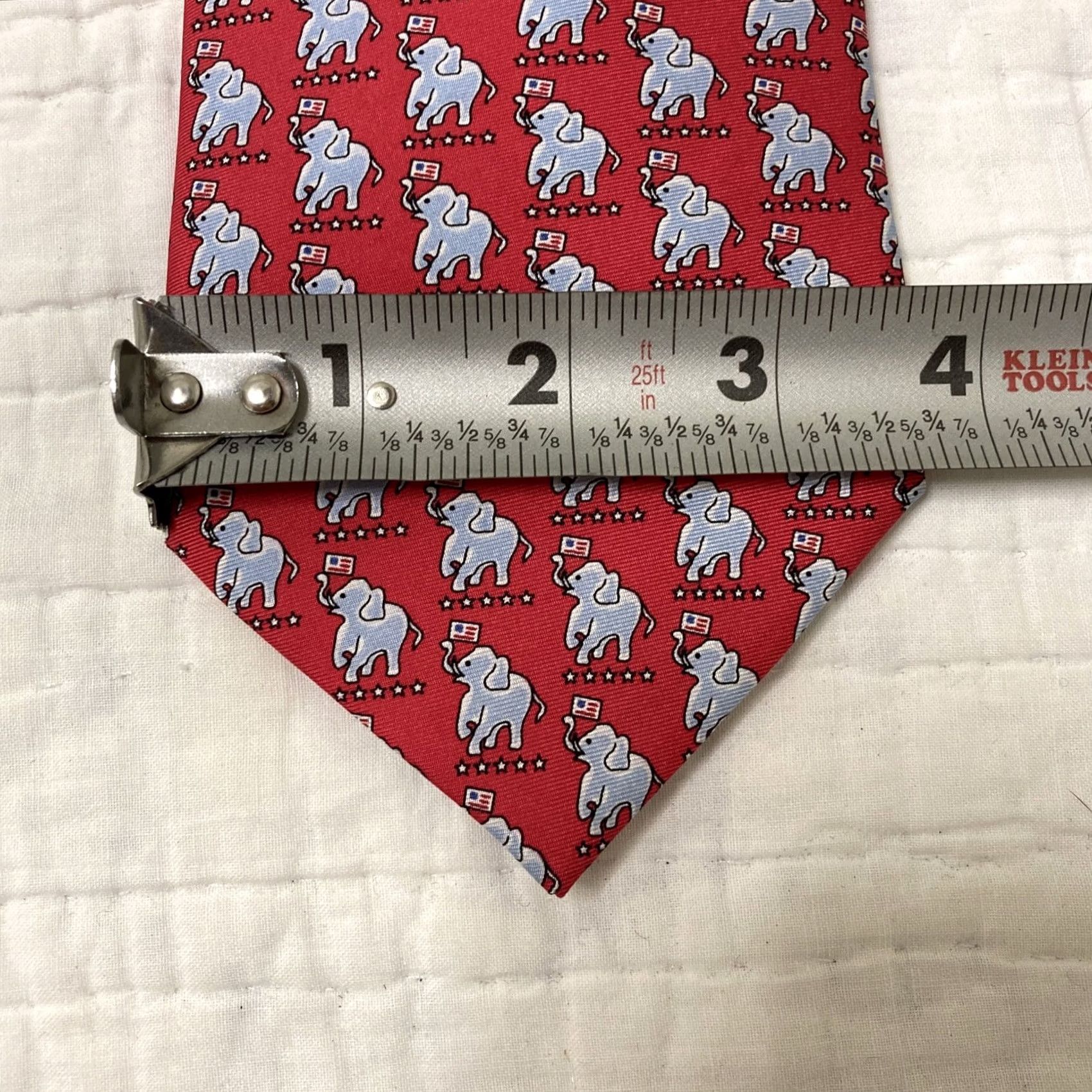 Vintage Sero Necktie Silk Red New England Classics Republican Elephants Tie Men Classic Width Size ONE SIZE - 6 Thumbnail