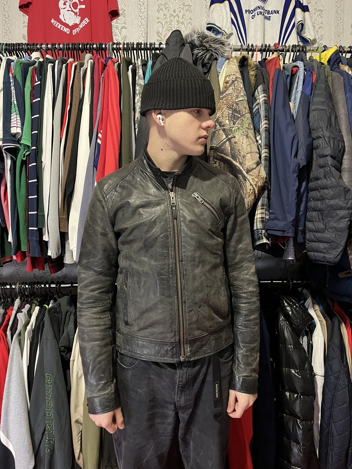 Leather Jacket × Streetwear × Vintage Crazy True Vintage Cycle Rider ...