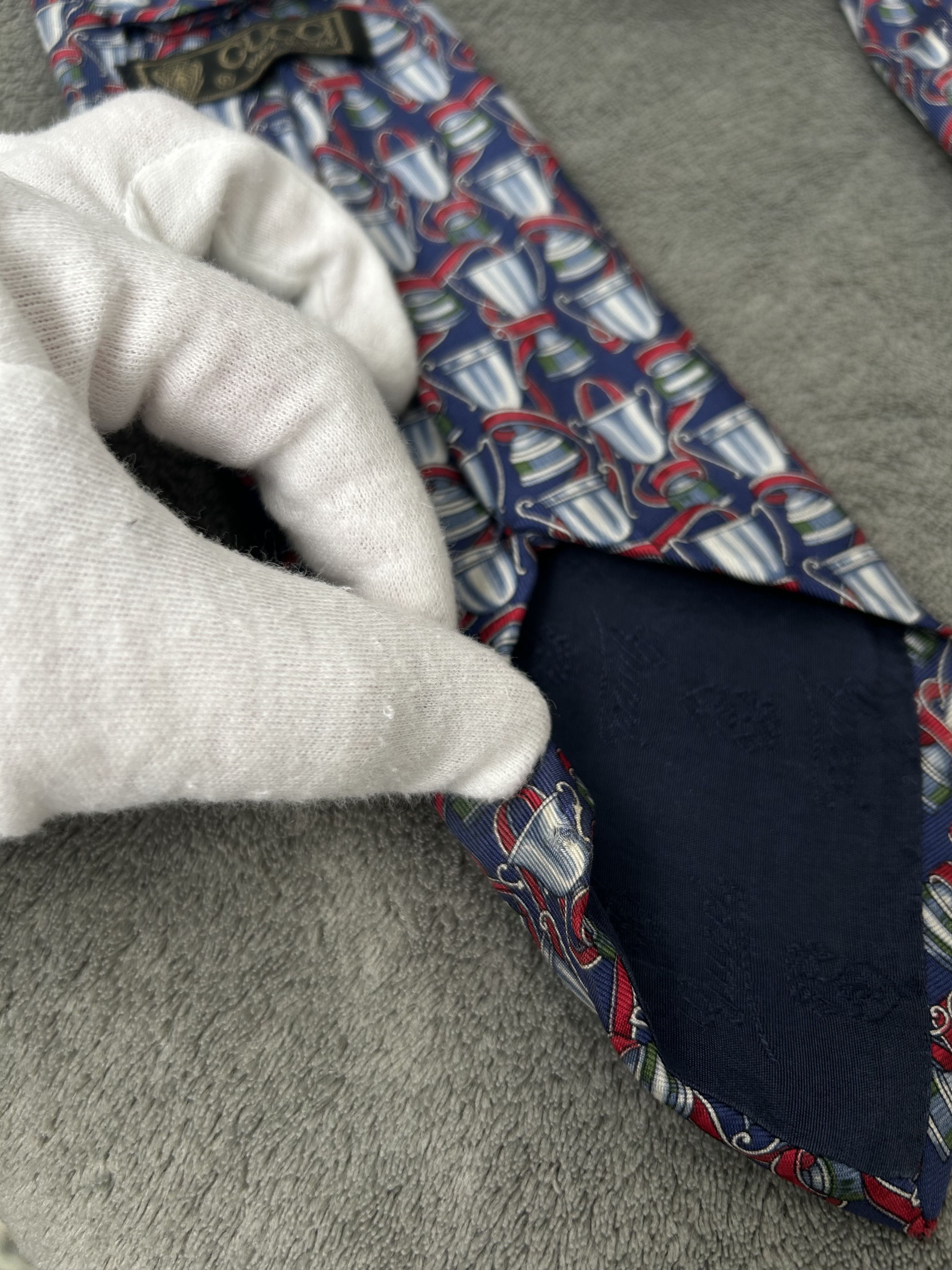 Gucci Gucci Vintage Silk Patterned Tie Size ONE SIZE - 6 Thumbnail