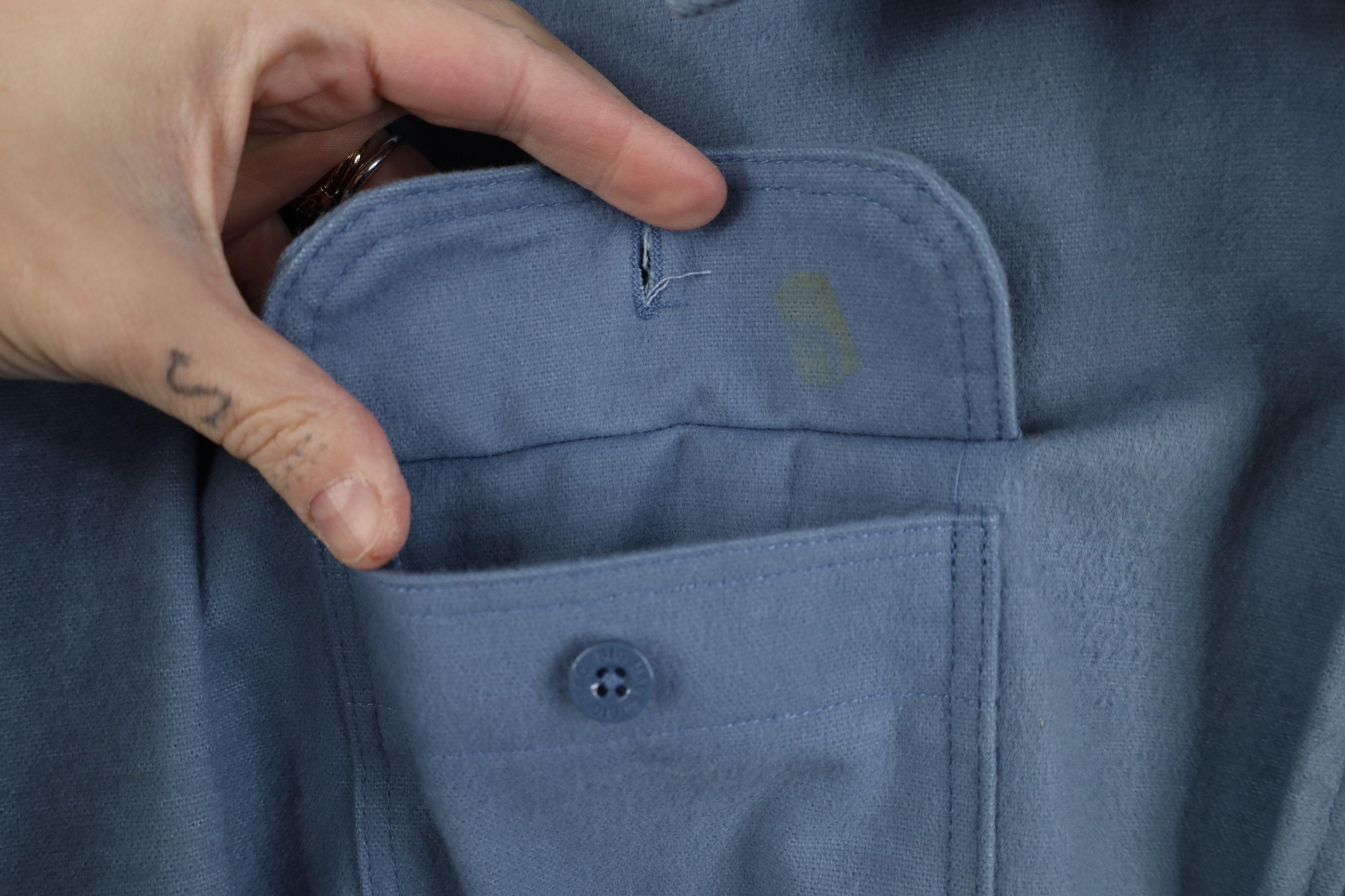 Vintage Vintage 70s Big Mac Chamois Cloth Button Shirt Blue USA Size US XL / EU 56 / 4 - 5 Thumbnail