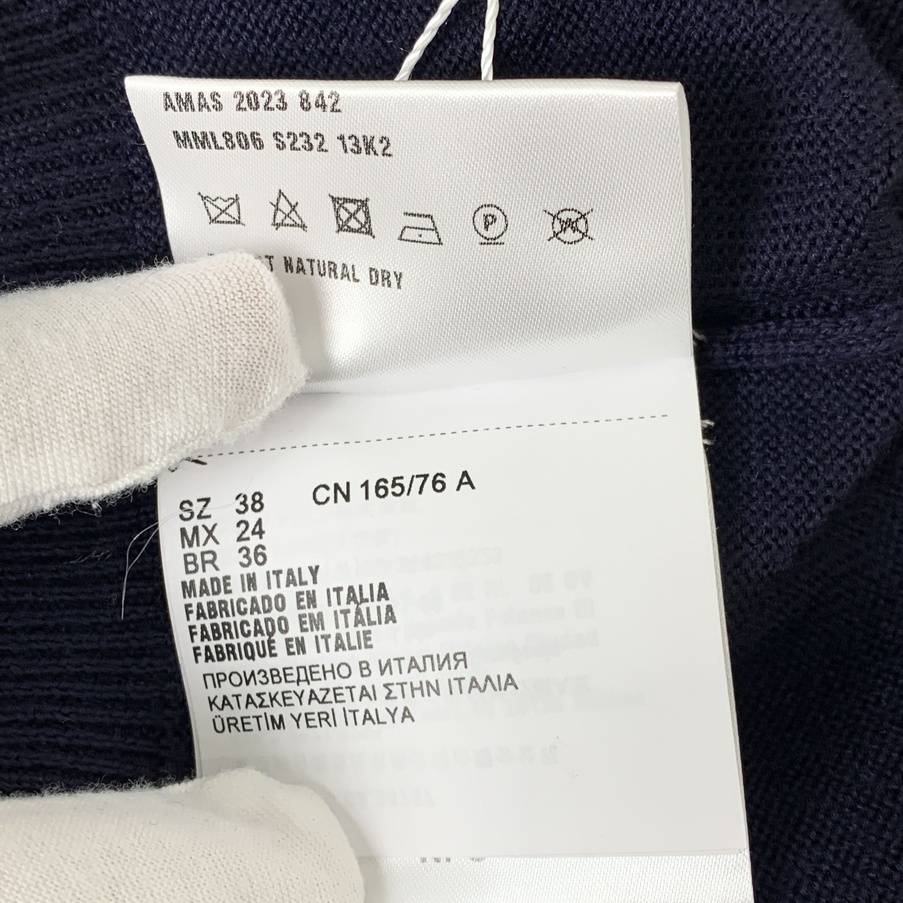 Miu Miu MiuMiu Navy Wool Logo Embroidered Knit Sweater (Size S) Size S / US 4 / IT 40 - 3 Thumbnail