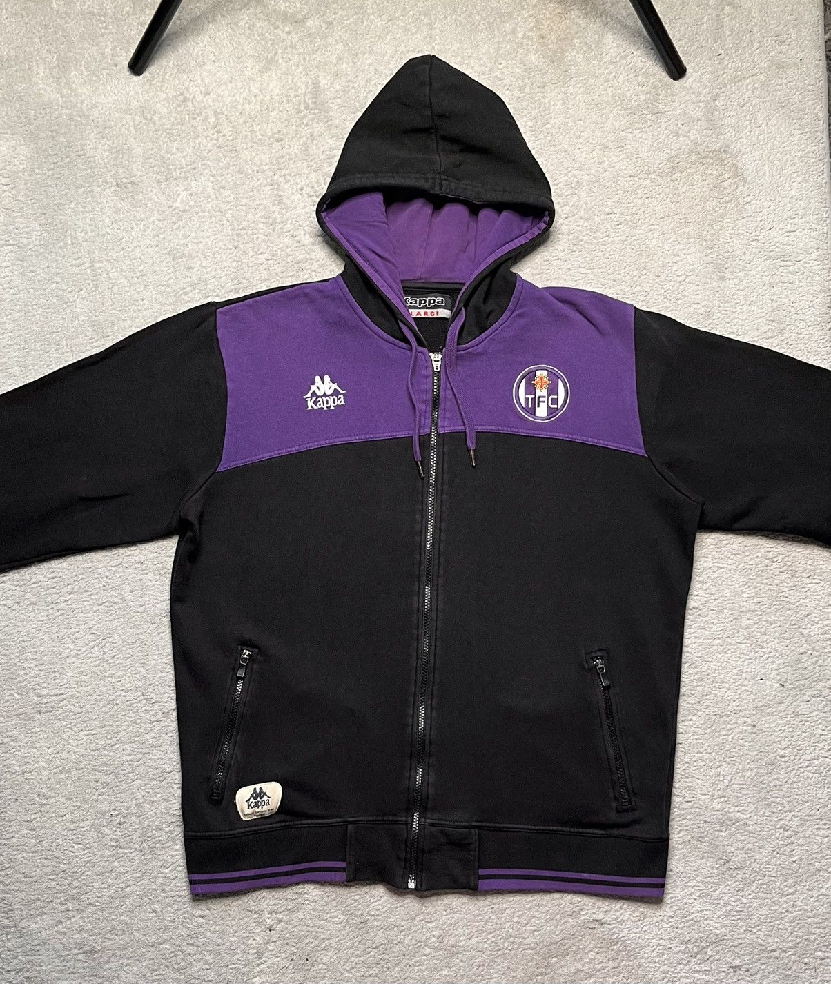 Vintage Vintage Black Sweatshirt ZIP Up Soccer kappa Toulouse TFc Size US XL / EU 56 / 4 - 3 Thumbnail