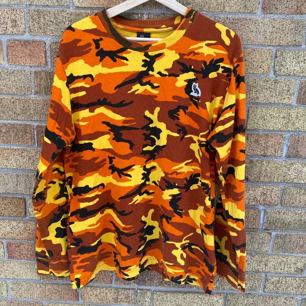 October's Very Own OVO Camo Long Sleeve Shirt Sweater Large Orange Octobers Ve Size US L / EU 52-54 / 3 - 2 Thumbnail