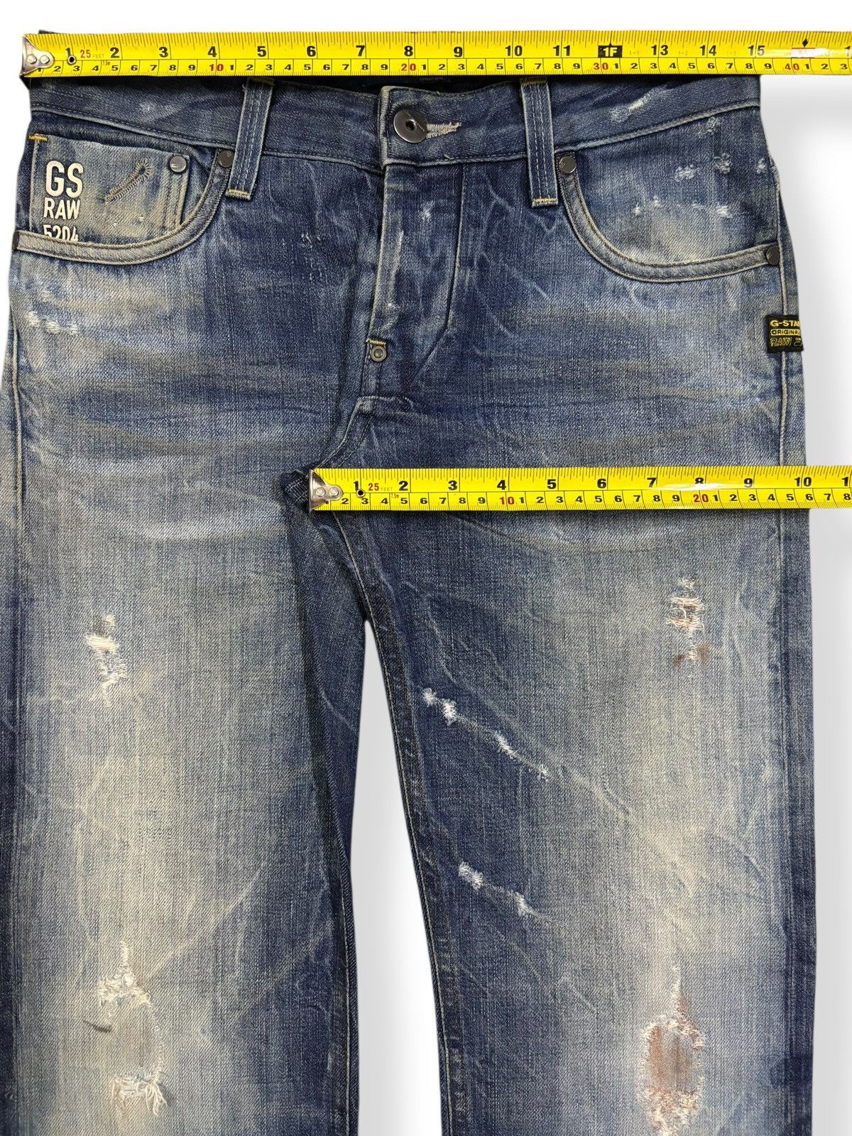 G-Star Vintage GStar Raw GS01 Distressed Grunge Jeans Made in Italy Size US 30 / EU 46 - 16 Thumbnail