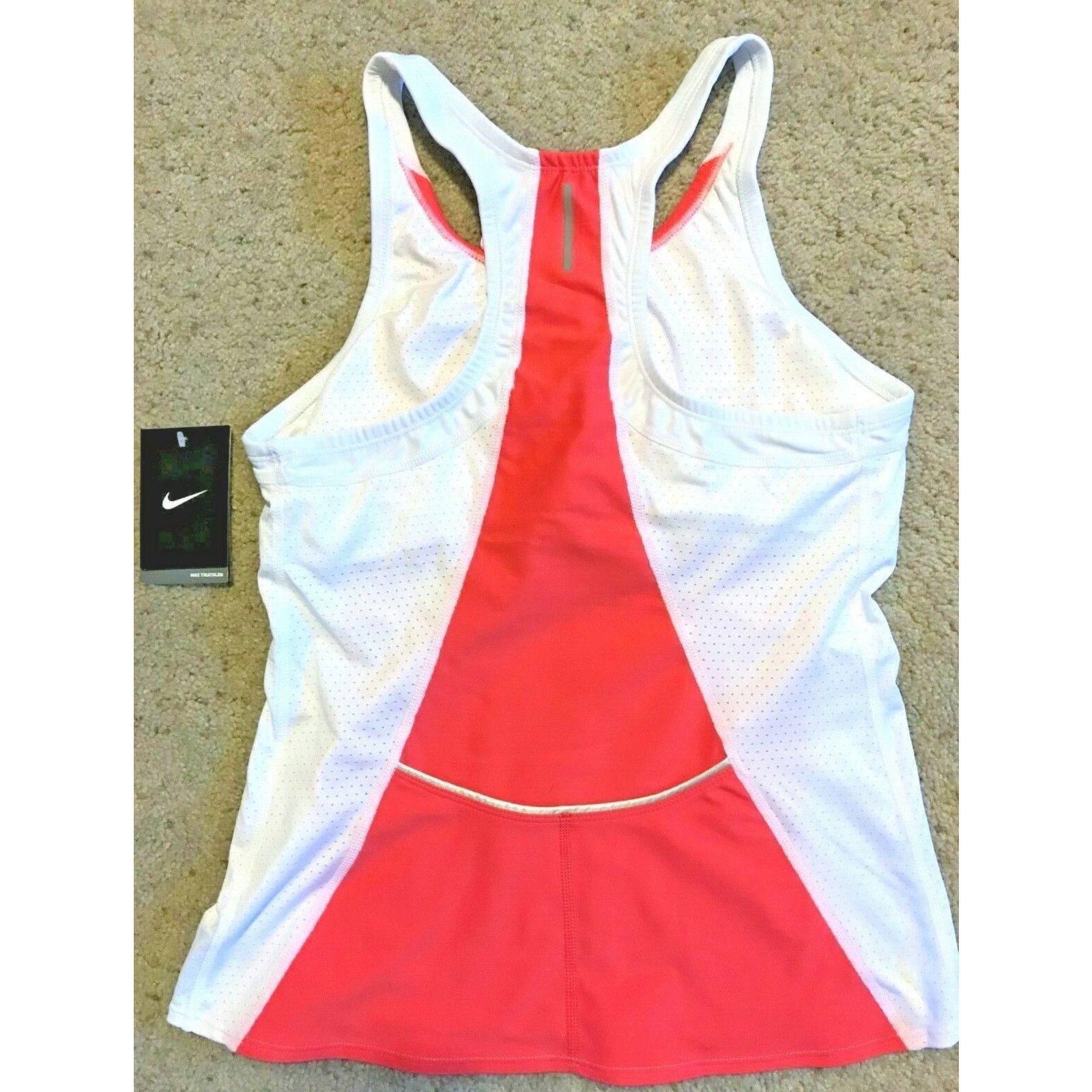 Nike Nike Triathlon Tri Top Shirt Tank White Coral Size XS - $82 Size XS / US 0-2 / IT 36-38 - 3 Thumbnail