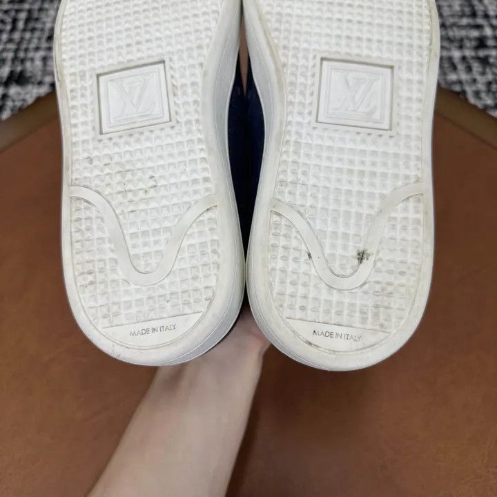 Louis Vuitton Louis Vuitton Blue Canvas Slip-On Sneakers -2508 Size US 6.5 / EU 39-40 - 7 Thumbnail
