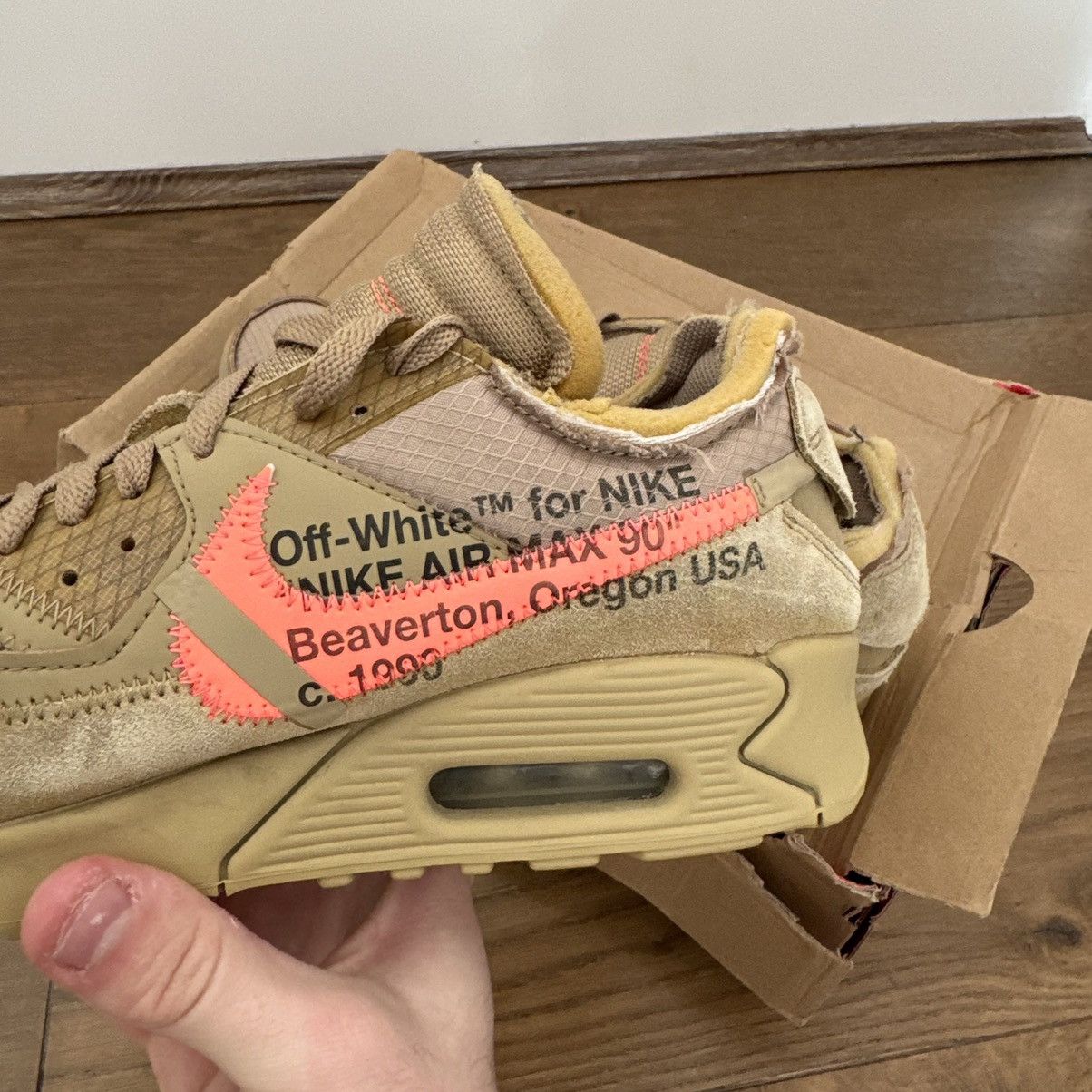 Nike × Off-White Nike Air Max 90 Off-White Desert Ore Size US 8 / EU 41 - 9 Thumbnail