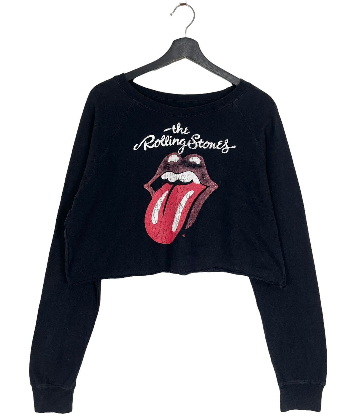 Band Tees × The Rolling Stones × Vintage Vintage The Rolling Stones Crop Sweatshirt Size L / US 10 / IT 46 - 1 Thumbnail