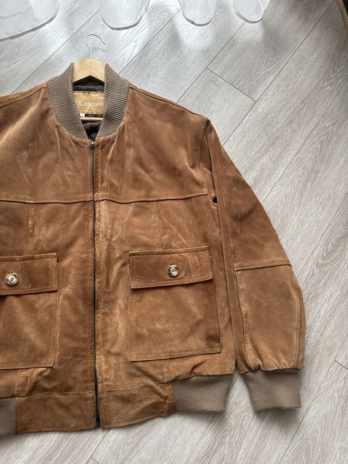 Vintage Vintage Suede Leather Jacket Boxy Fit ALD style avant garde Size US S / EU 44-46 / 1 - 6 Thumbnail