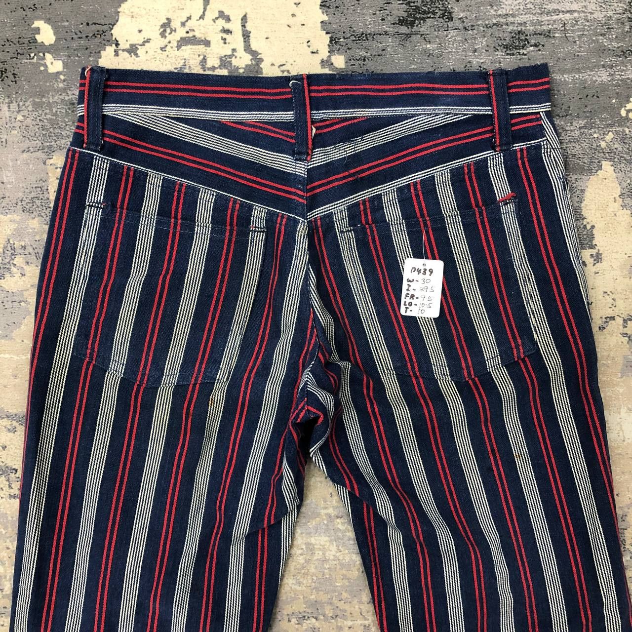 Other P439 VTG JONSN USA FLARED STRIPED JEANS Size US 30 / EU 46 - 4 Thumbnail
