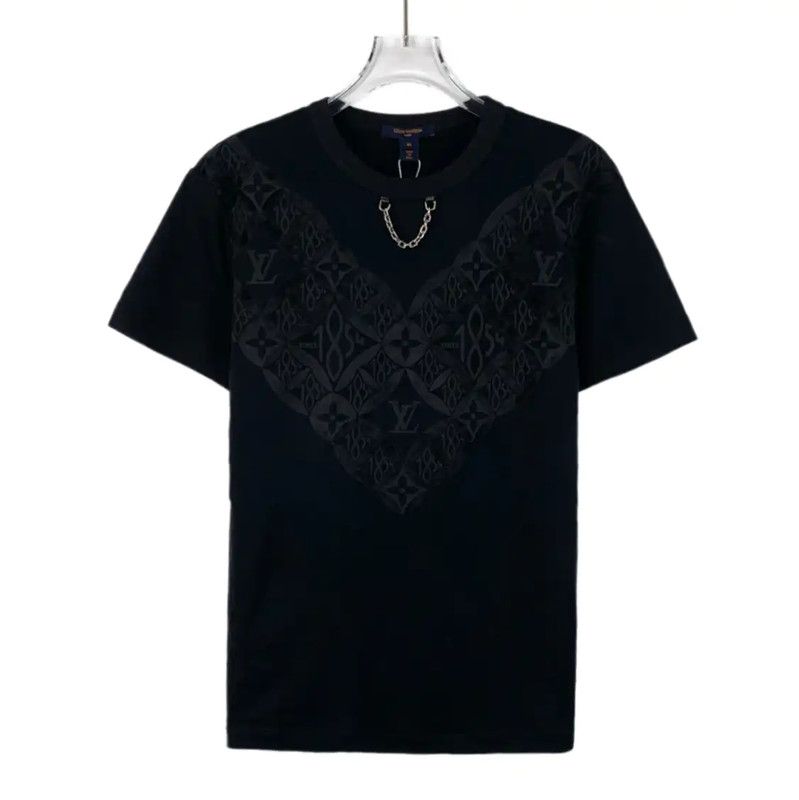 Louis Vuitton Black Cotton Men's T-Shirt 0089