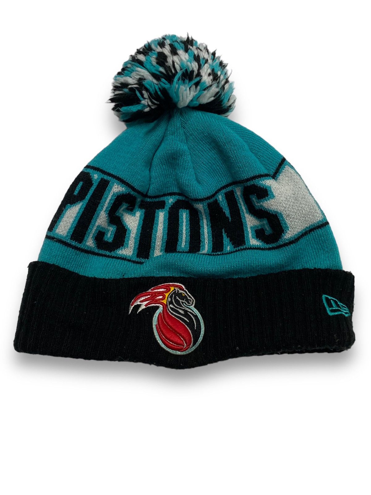 NBA Vintage NEW ERA NBA Pistons Pompon Hat Beanie Size ONE SIZE - 1 Thumbnail