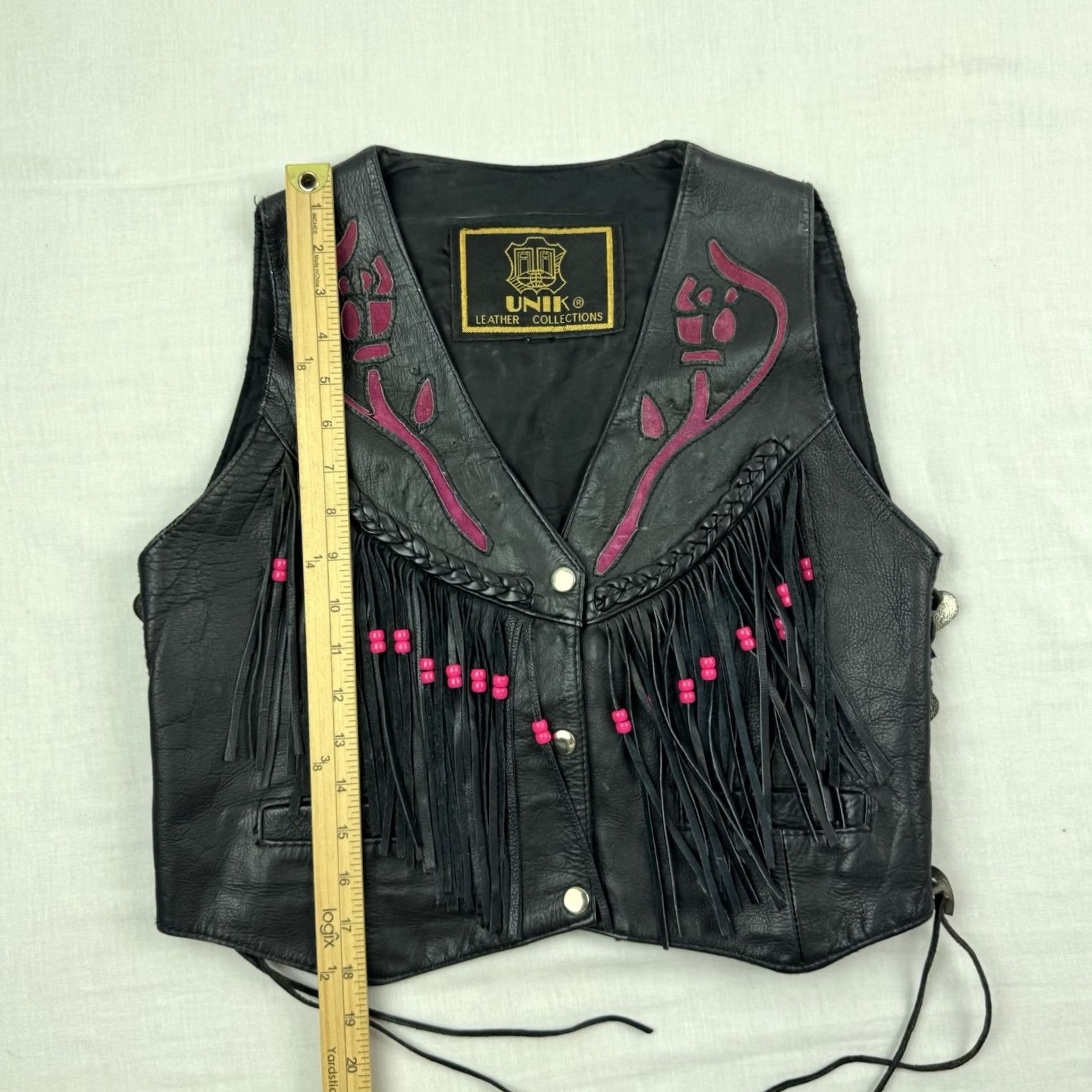 Vintage VINTAGE Unik Leather Biker Vest Womens Medium Motorcycle Jacket 90s Black Slim Solid Snap Knits? Size M / US 6-8 / IT 42-44 - 7 Thumbnail