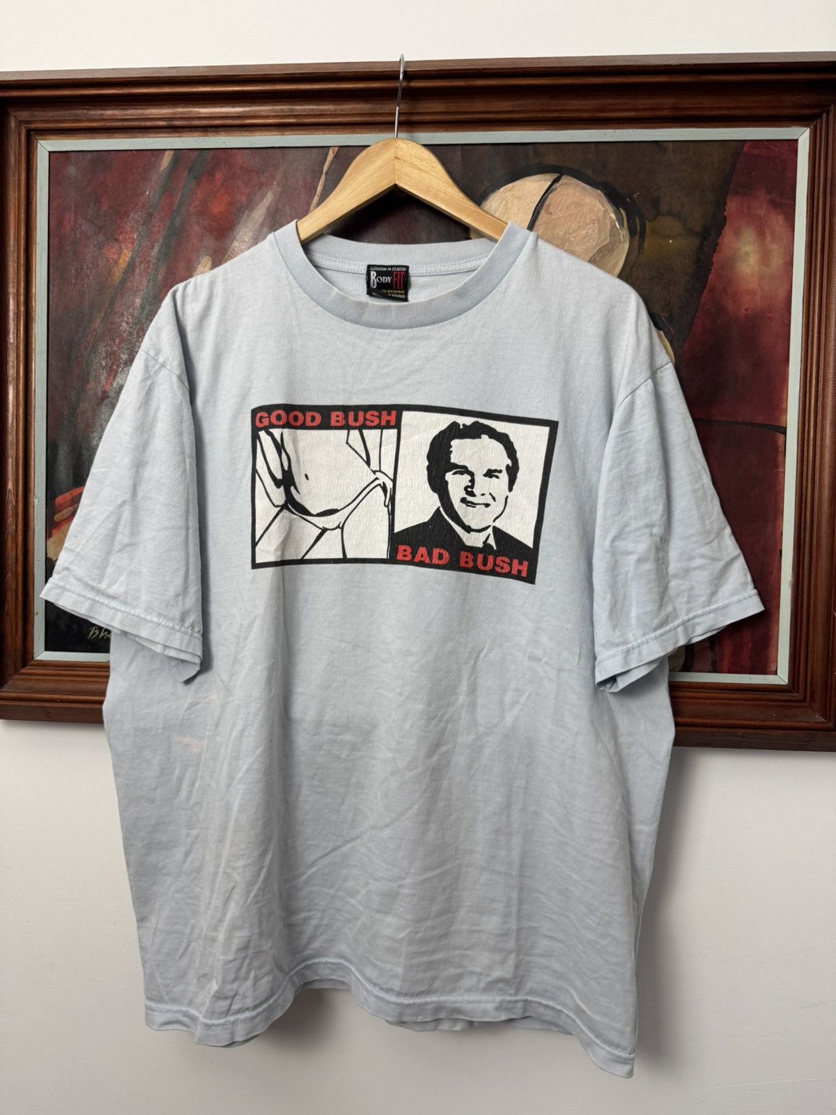 Vintage Vintage Good Bush Bad Bush USA President Parody Rare Tee Size US L / EU 52-54 / 3 - 1 Thumbnail