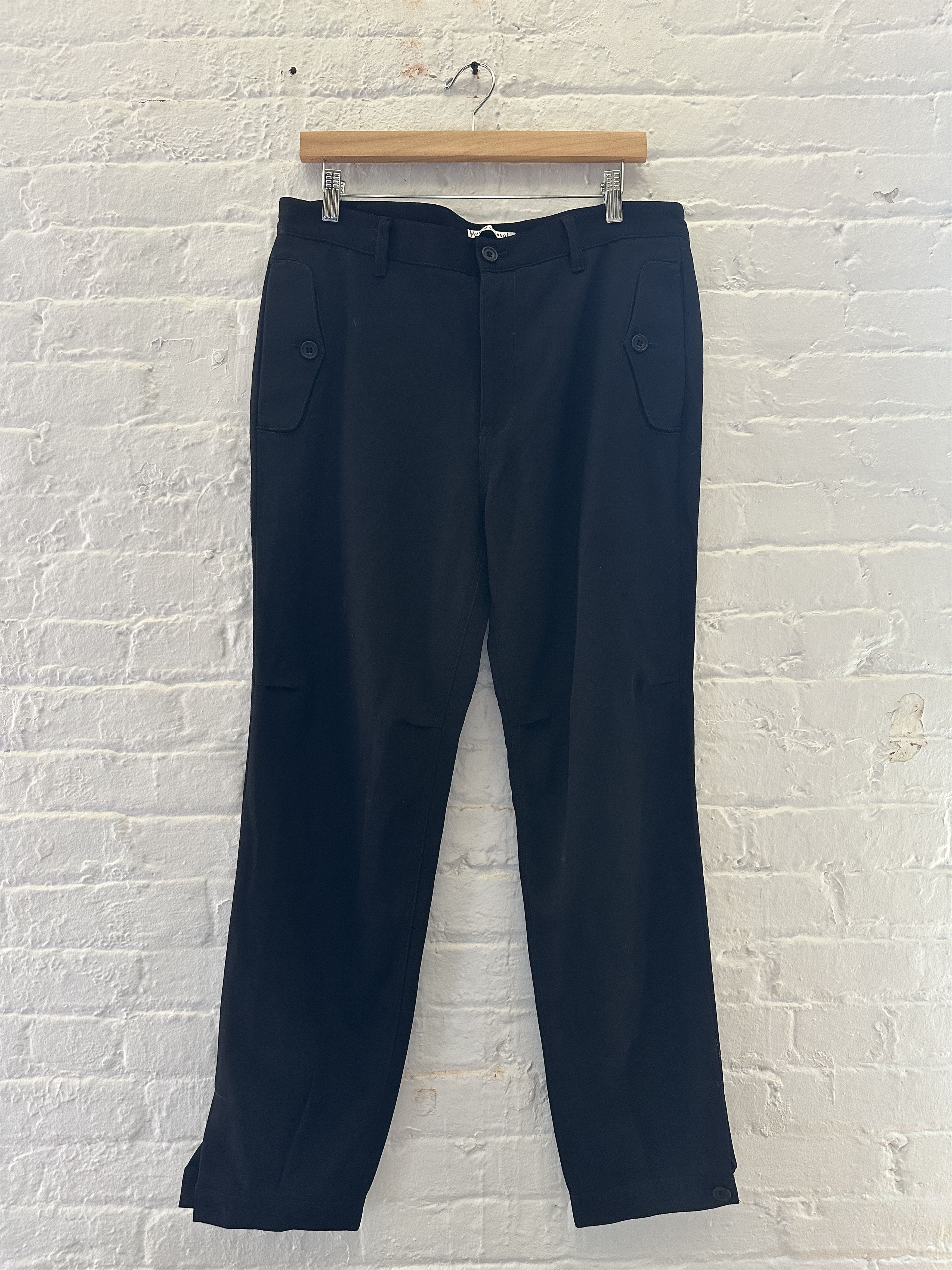 Helmut Lang Archive 90s Helmut Lang Striped Black Wool Trousers
