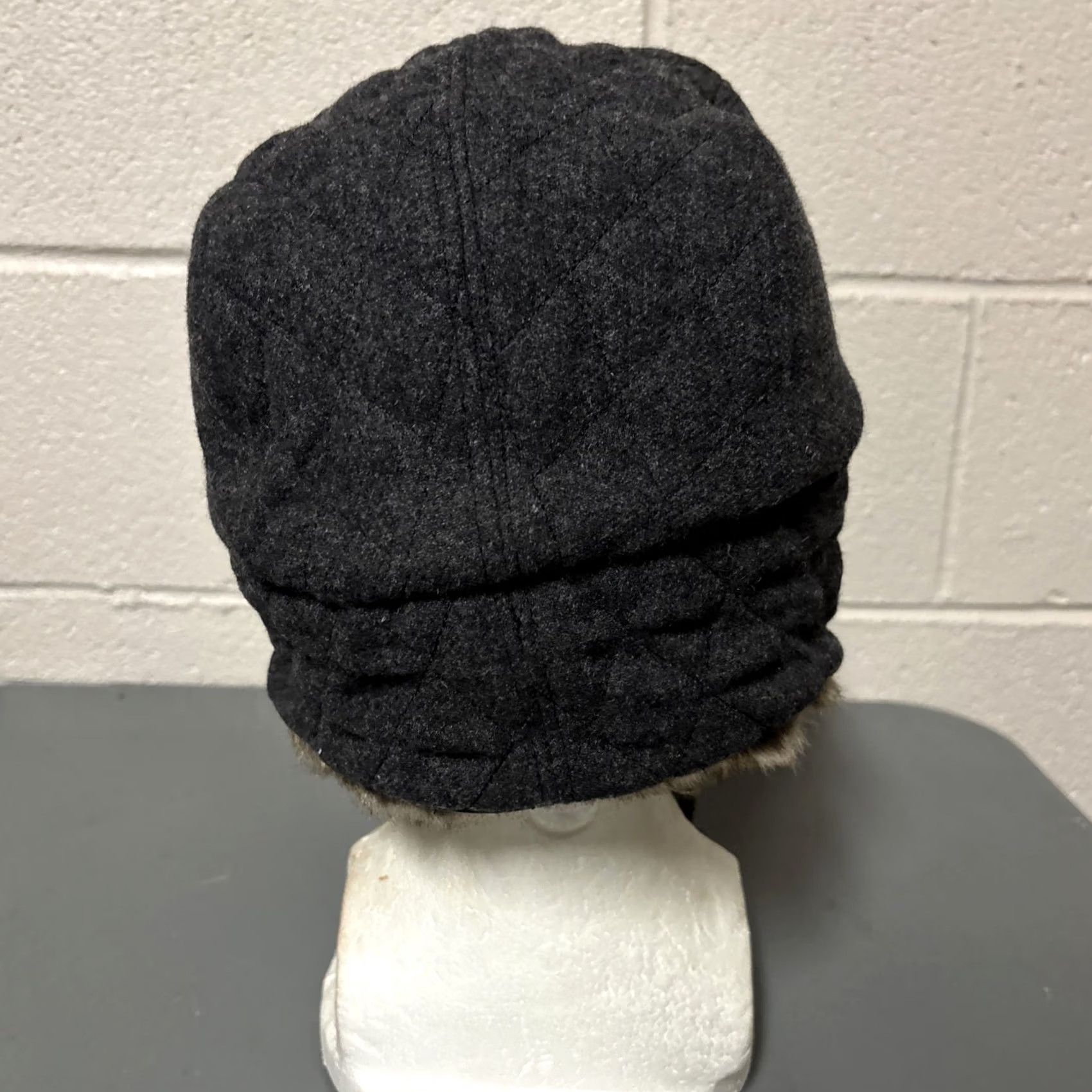Banana Republic Banana Republic Trapper Hat Unisex Adults L/XL Blue Quilted Faux Fur Ear Flap Winter New With Tags Size ONE SIZE - 4 Thumbnail