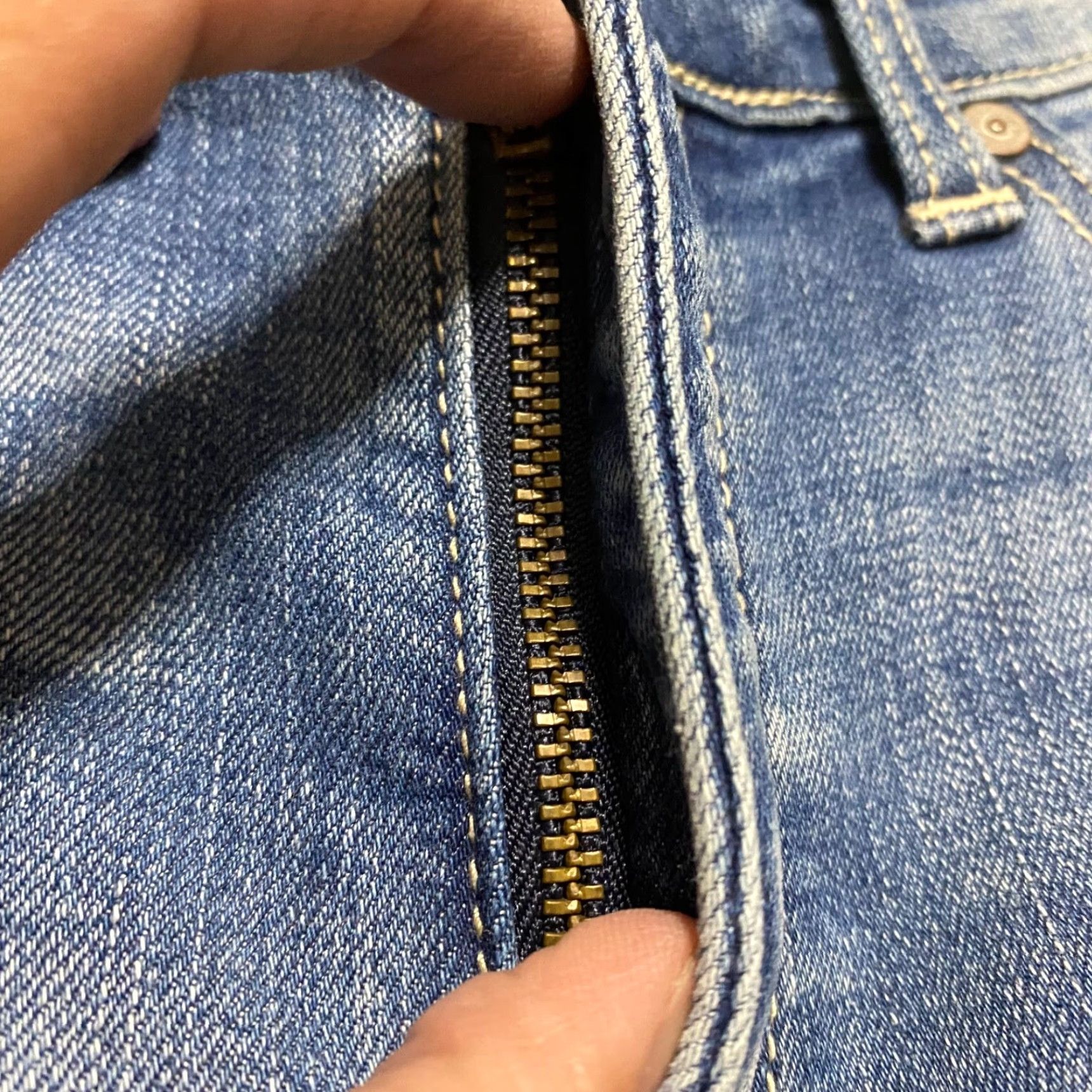 Vintage Kancan Womens Jeans Skinny Distressed Blue Denim Medium Wash Size 26 28 Inseam 28 - Regular Rise Mid - Button Zip Size 28" / US 6 / IT 42 - 7 Thumbnail