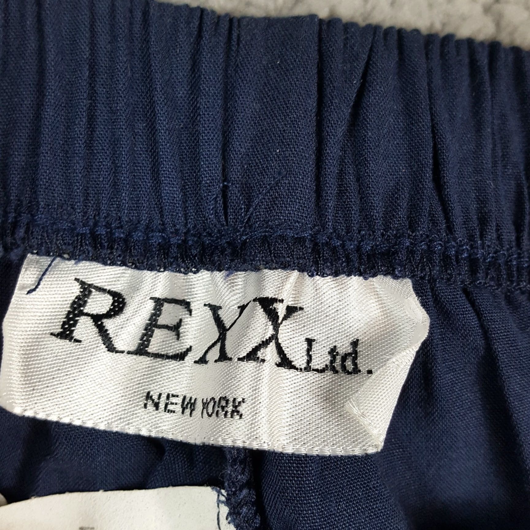 Vintage VINTAGE Rexx Women's Pants Tapered High-Rise Summer Casual Bohemian 80s 90s Y2K Navy Blue Medium Size 32" / US 10 / IT 46 - 5 Thumbnail