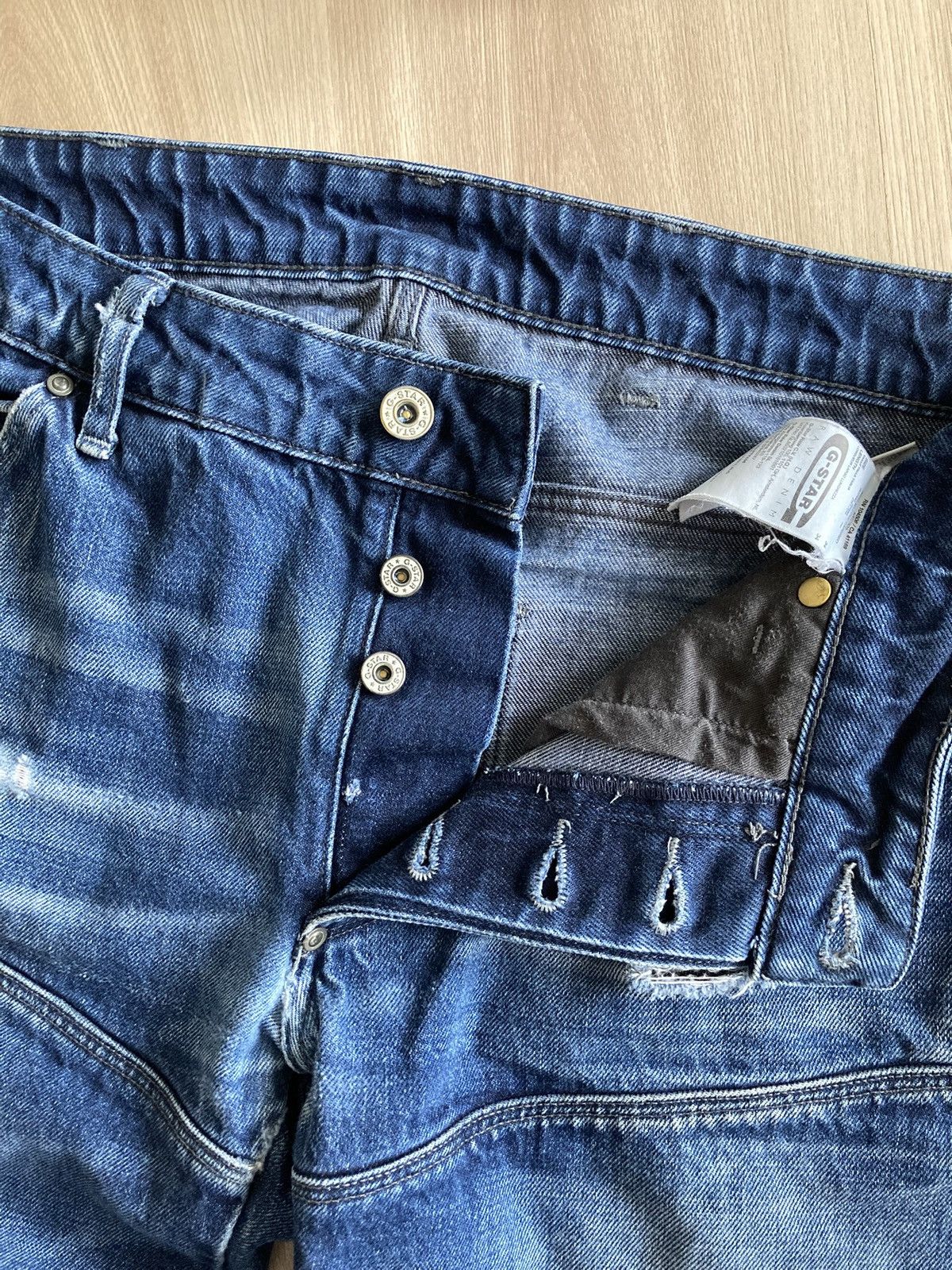 G-Star Vintage G-Star Raw 3D Low Tapered Denim Dirty Pants Jeans Size US 34 / EU 50 - 14 Thumbnail