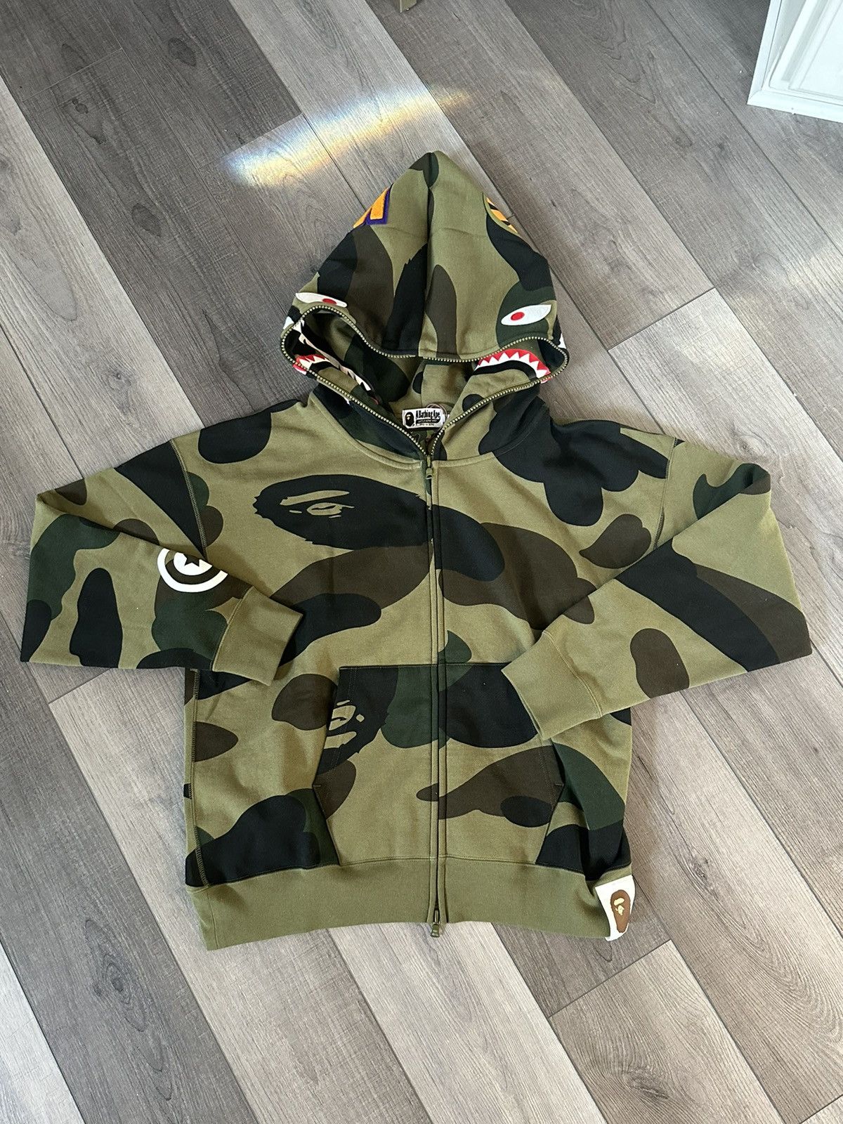 Bape 1st Camo Giant Shark Full Zip hoodie Size US L / EU 52-54 / 3 - 3 Thumbnail