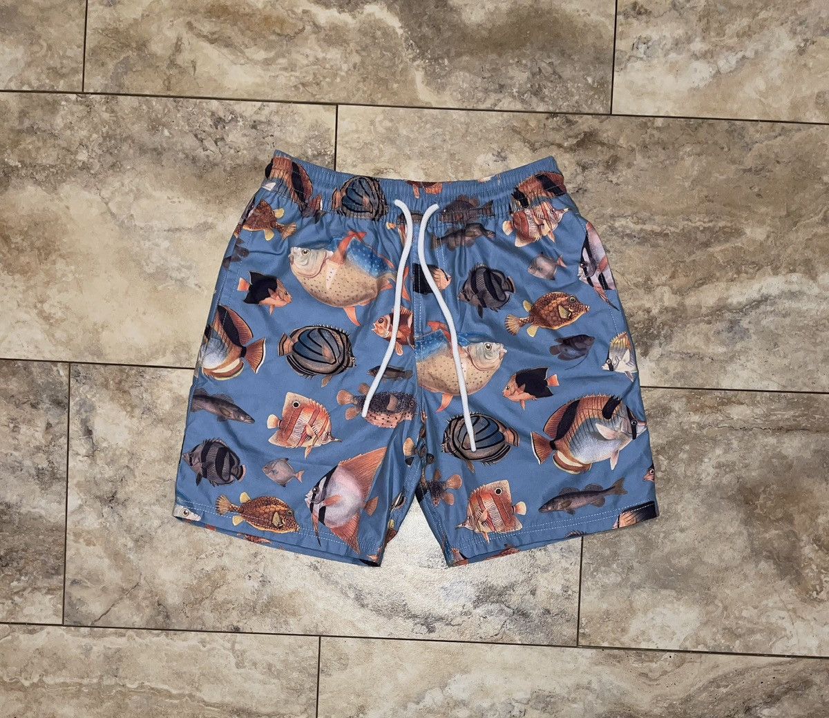 Kith Kith Fish Print Swim Shorts Blue Size XS Size US 28 / EU 44 - 1 Thumbnail