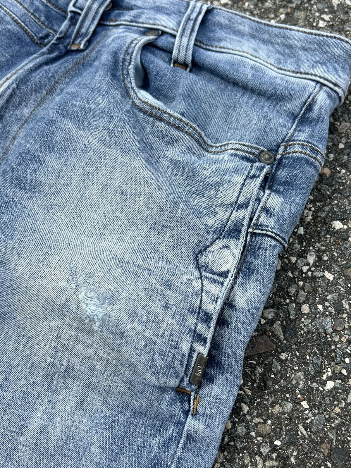 G-Star G Star Raw D- Staq 3D Super Slim Distressed Jeans Size US 30 / EU 46 - 7 Thumbnail