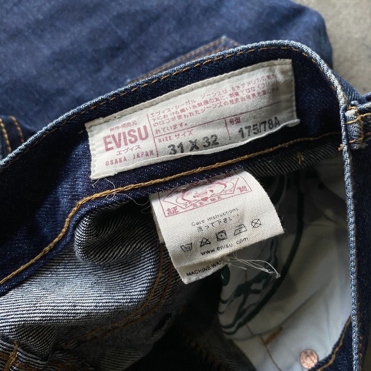 Evisu × Japanese Brand × Vintage Evisu Downluck No.3 Red/Yellow Logo Denim Size US 32 / EU 48 - 3 Thumbnail