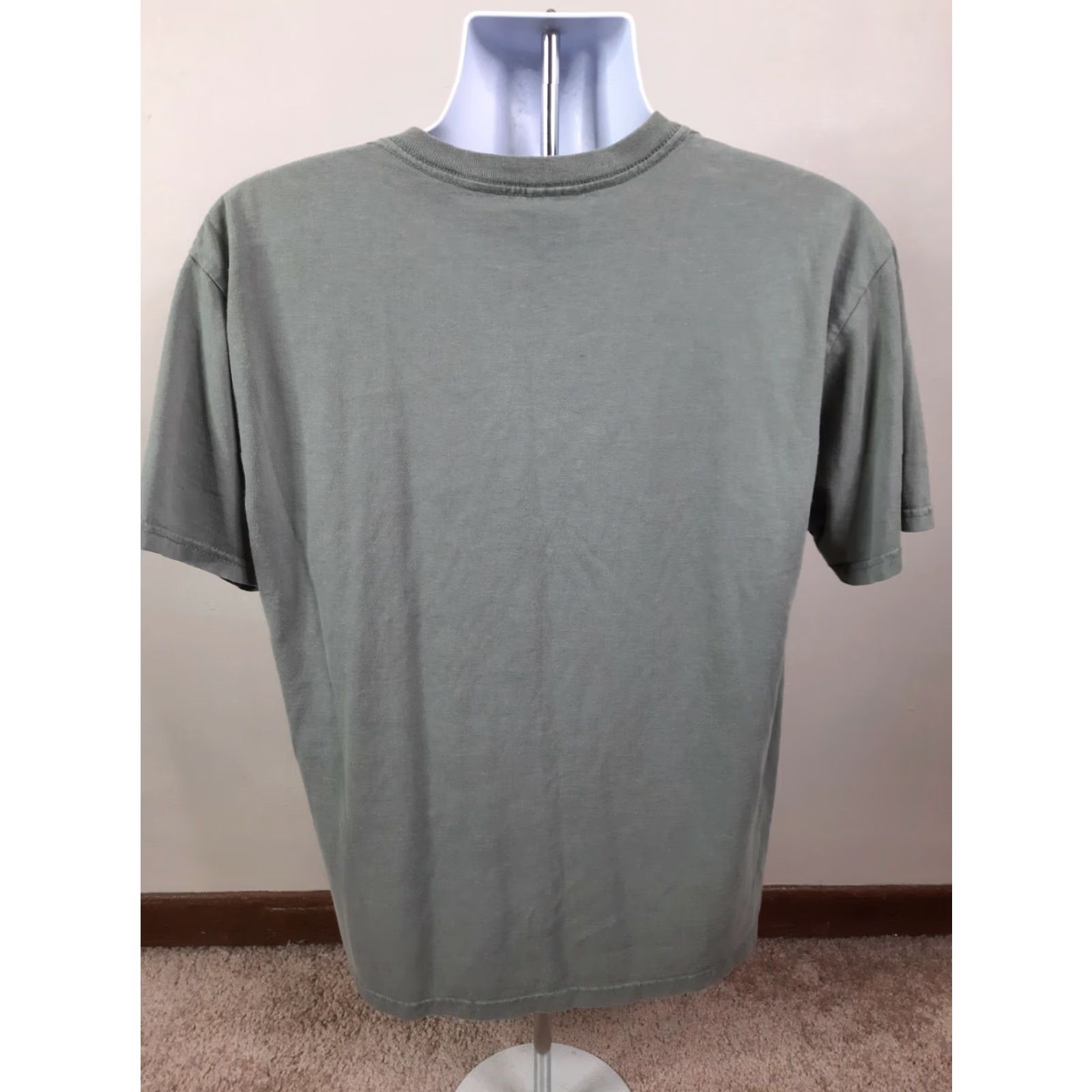 Gildan VINTAGE Bald Eagle Animal Nature Outdoors All Over Print T Shirt Large Green 90s Mens Tee T3S Size US L / EU 52-54 / 3 - 6 Thumbnail