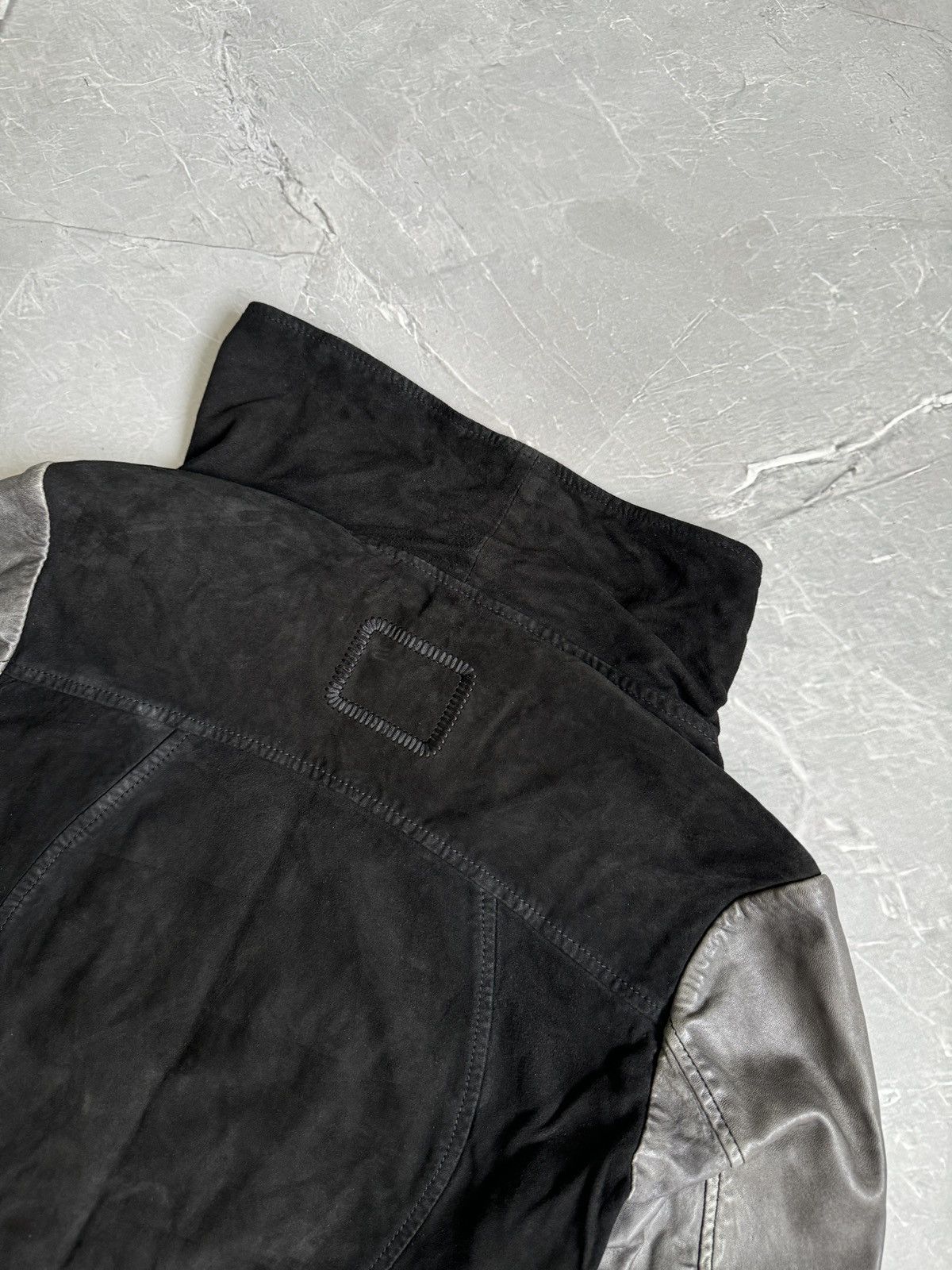 tigha Tigha High Neck Asymmetrical Leather Jacket Rick Owens Style Size L / US 10 / IT 46 - 16 Thumbnail