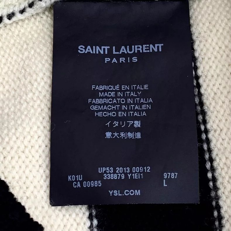 Saint Laurent Paris Saint Laurent Paris Colour matching striped wool round nec Size L / US 10 / IT 46 - 6 Thumbnail