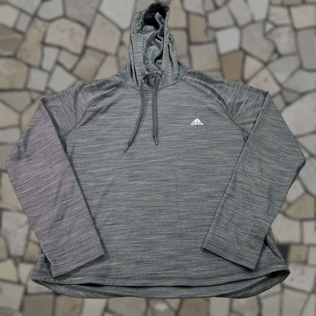 Adidas Adidas Hoodie Shirt Womens XL Gray Performance Lightweight Pullover Gym Training Size XL / US 12-14 / IT 48-50 - 1 Thumbnail