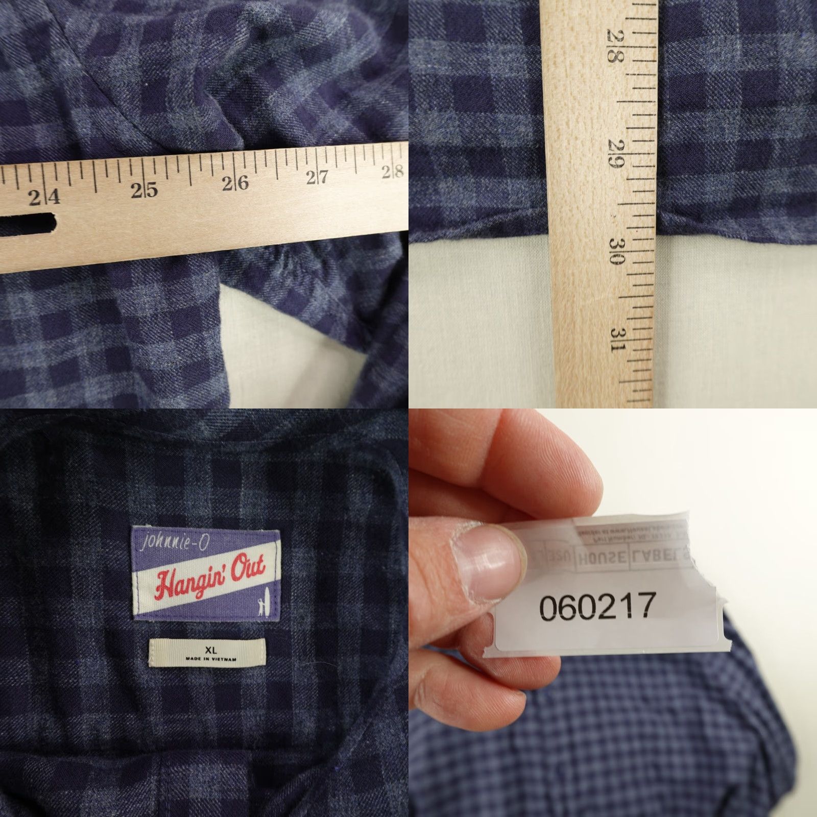 johnnie-O JOHNNIE O Flannel Shirt Mens XL Blue Plaid Long Sleeve Button-Up Outdoor Beach Preppy Size US XL / EU 56 / 4 - 8 Thumbnail