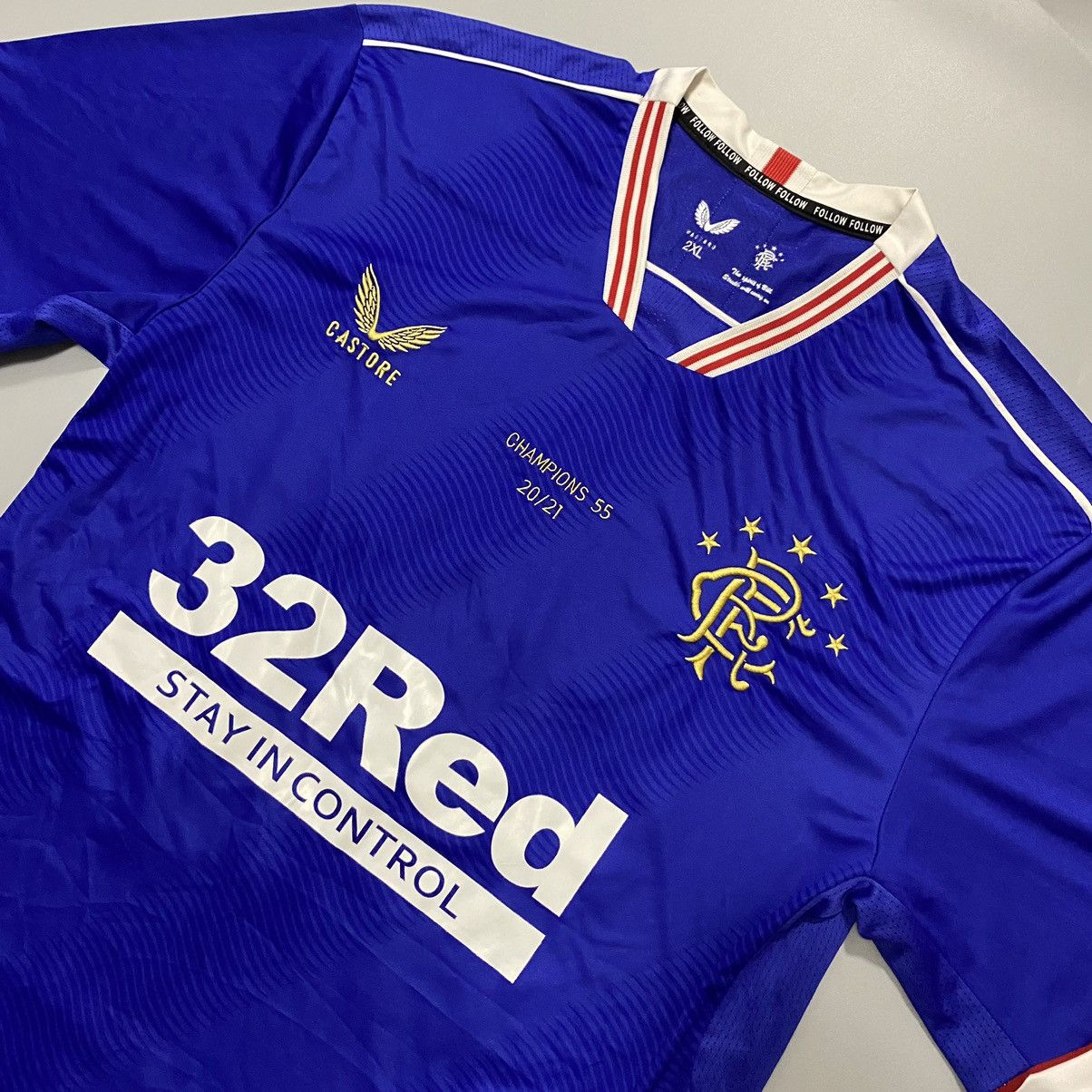 Castore Rangers FC 2021/2022 Champions Jersey Football Shirt Soccer Size US XXL / EU 58 / 5 - 2 Thumbnail