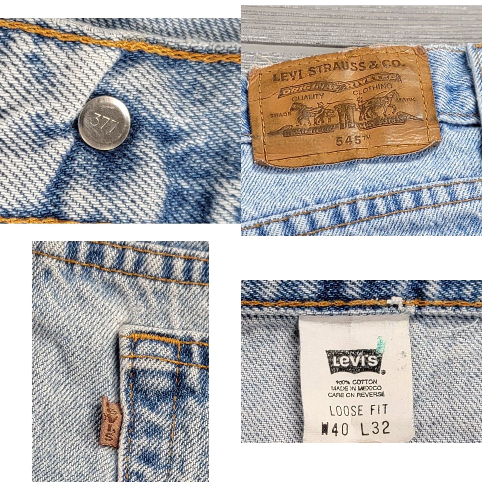 Levi's VINTAGE Levi's 545 Jeans Loose Fit 38x32 Light Blue USA Brown Tab Tapered 5-Pocket Men Size US 38 / EU 54 - 8 Thumbnail