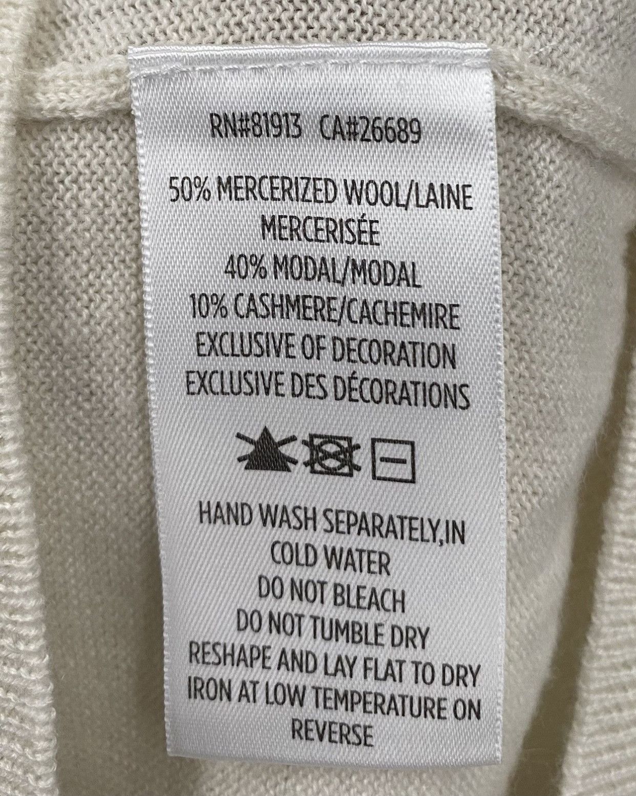 Robert Graham NEW Robert Graham Nolan Ivory Wool Cashmere Sweater 2XL Size US XXL / EU 58 / 5 - 4 Thumbnail