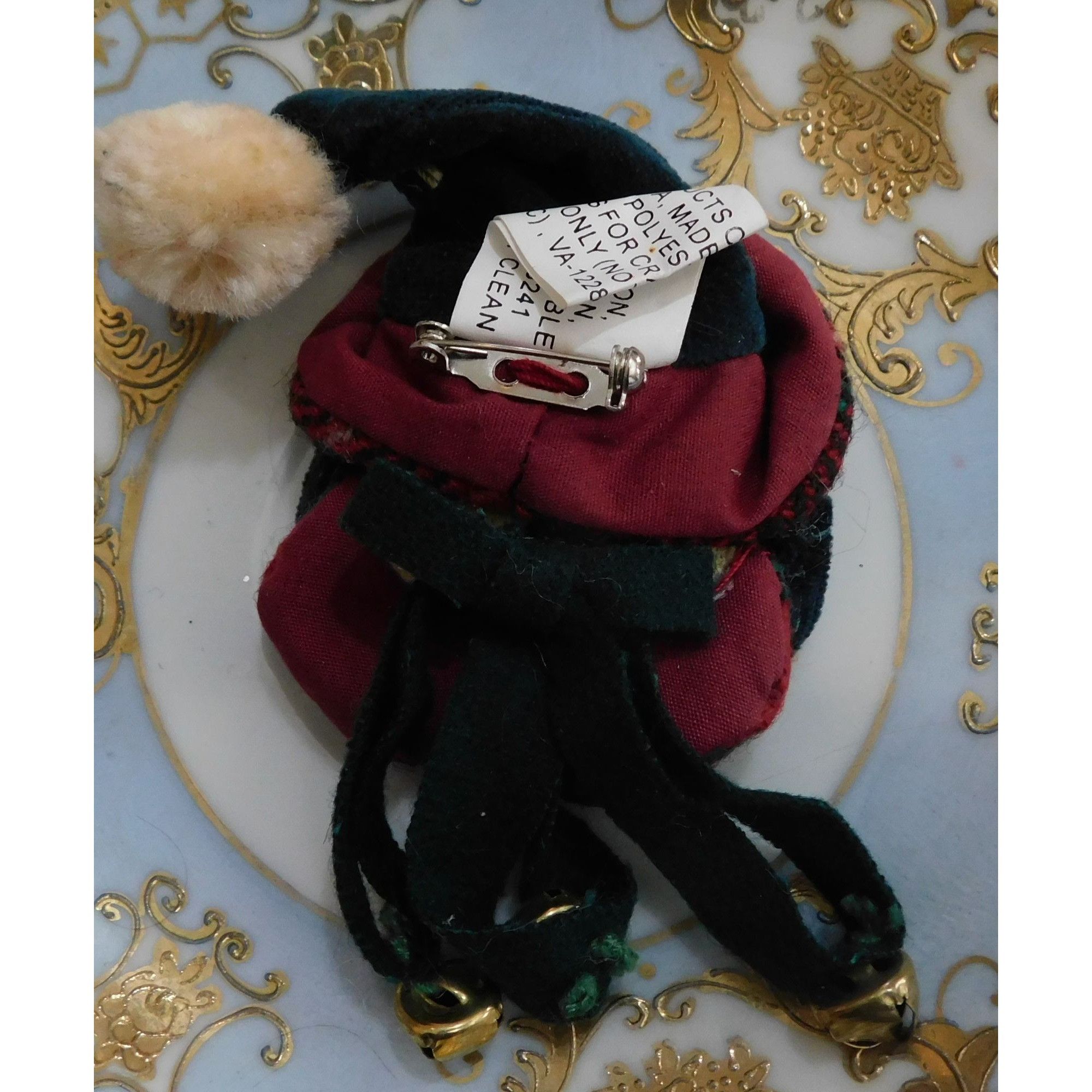 Other Vintage 90s Plush Snowman Brooch With Bell Accents Size ONE SIZE - 3 Thumbnail