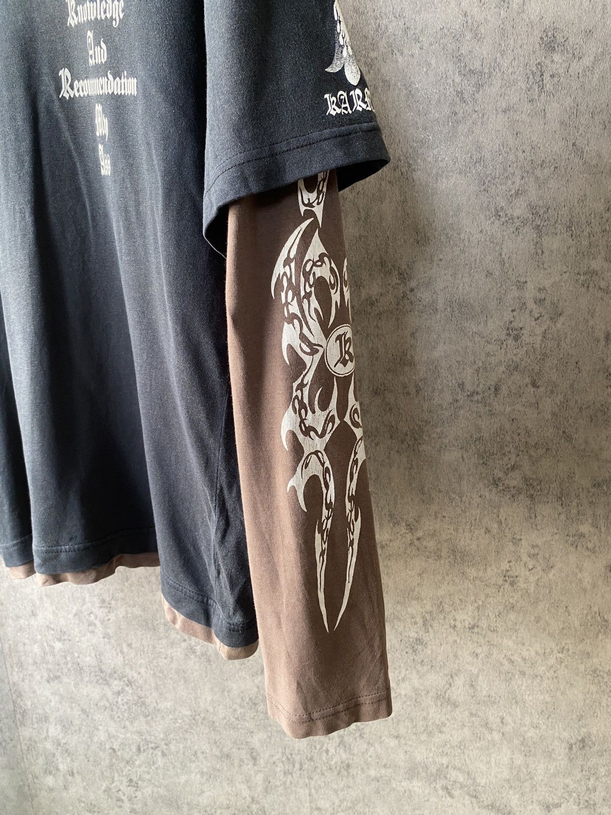 14th Addiction Vintage 90’s Karma Black Faded Design Distressed T Shirt Size US M / EU 48-50 / 2 - 4 Thumbnail