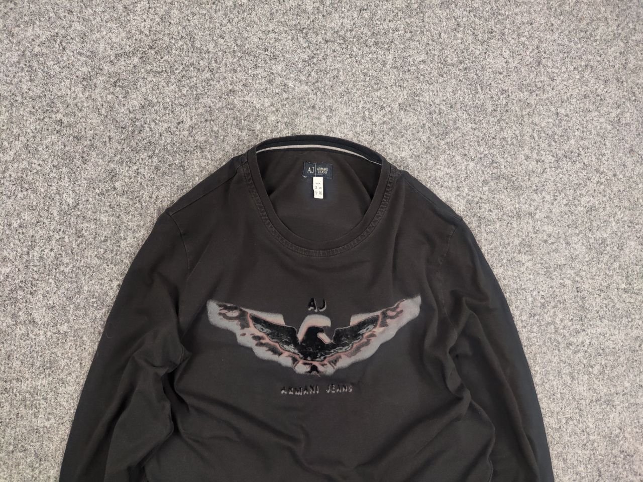 Armani Vintage armani jeans Big Logo Faded Long Sleeve Y2K Style Size US S / EU 44-46 / 1 - 4 Thumbnail