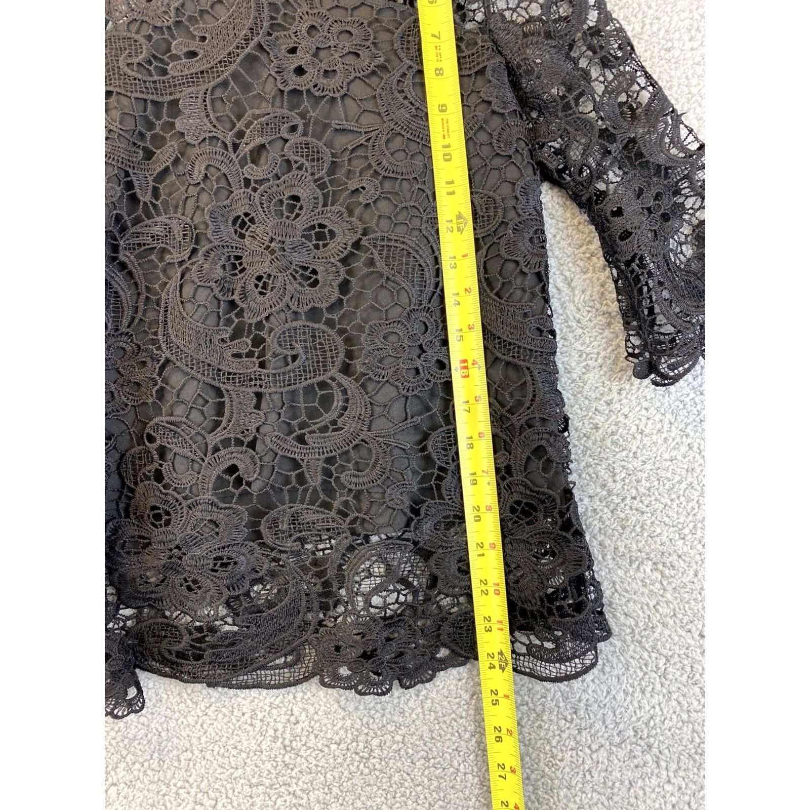 Zara Zara Blouse Shirt Womens S Black Lace Short Sleeve V-Neck Breathable Casual Bohemian Festival Spring Summer Regular Kirk Size S / US 4 / IT 40 - 7 Thumbnail