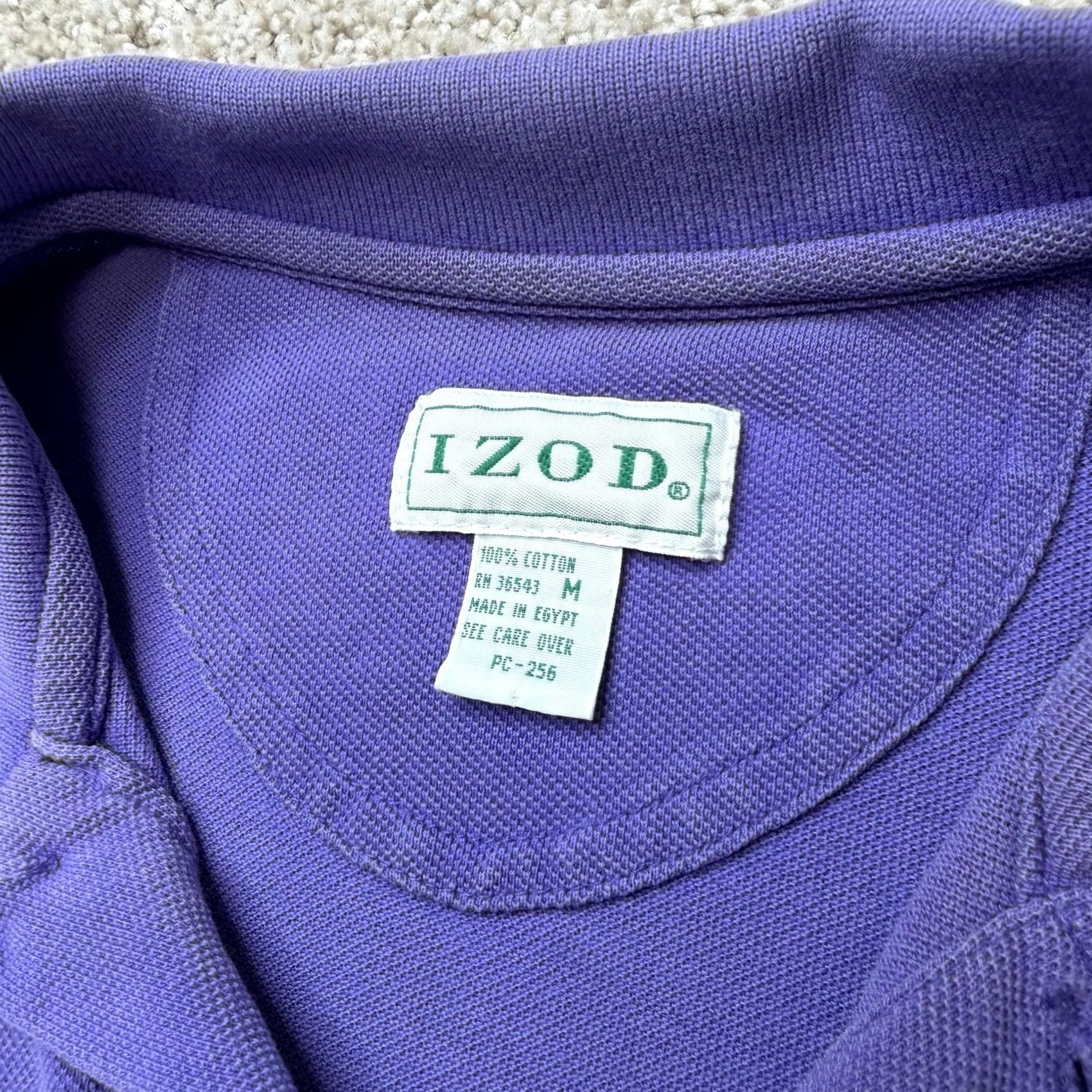 Izod VINTAGE IZOD Polo Shirt Mens M Purple Solid Cotton Short Sleeve Casual Knit Size US M / EU 48-50 / 2 - 3 Thumbnail